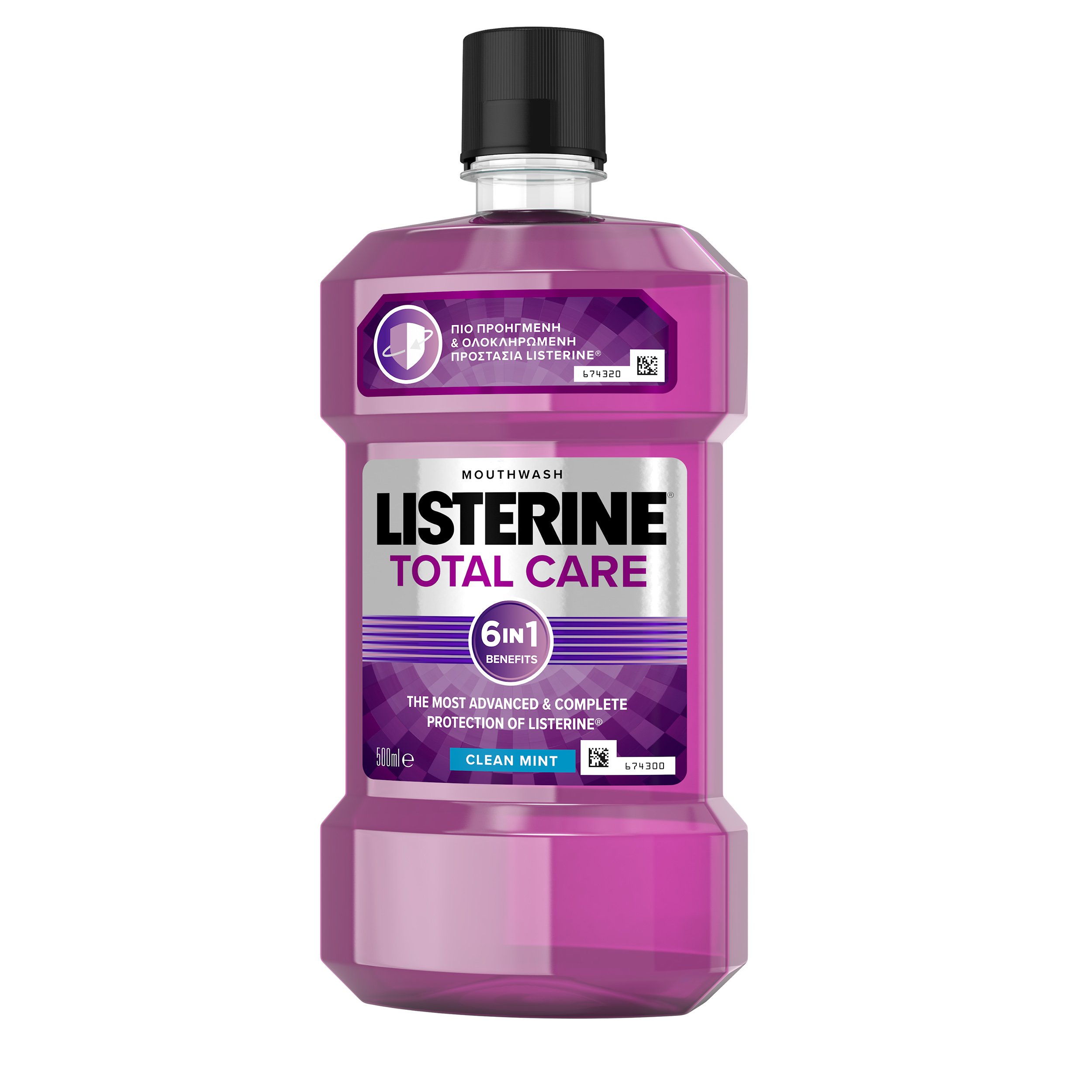 Listerine Total Care Clean Mint Στοματικό Διάλυμα με Έξι Οφέλη για πιο Προηγμένη & Ολοκληρωμένη Προστασία 500ml