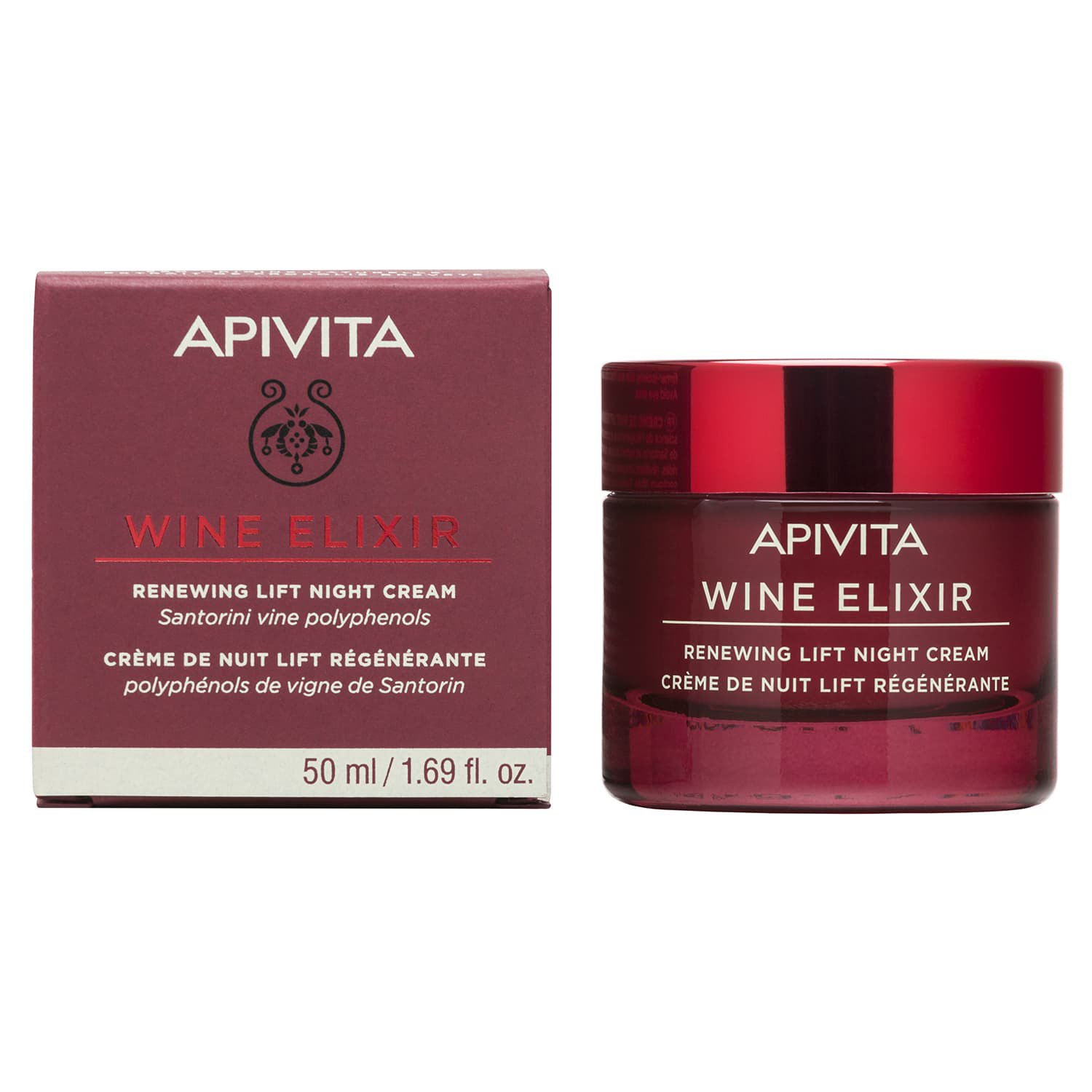 Apivita Wine Elixir Renewing Lift Night Cream Κρέμα Νύχτας για Ανανέωση & Lifting 50ml