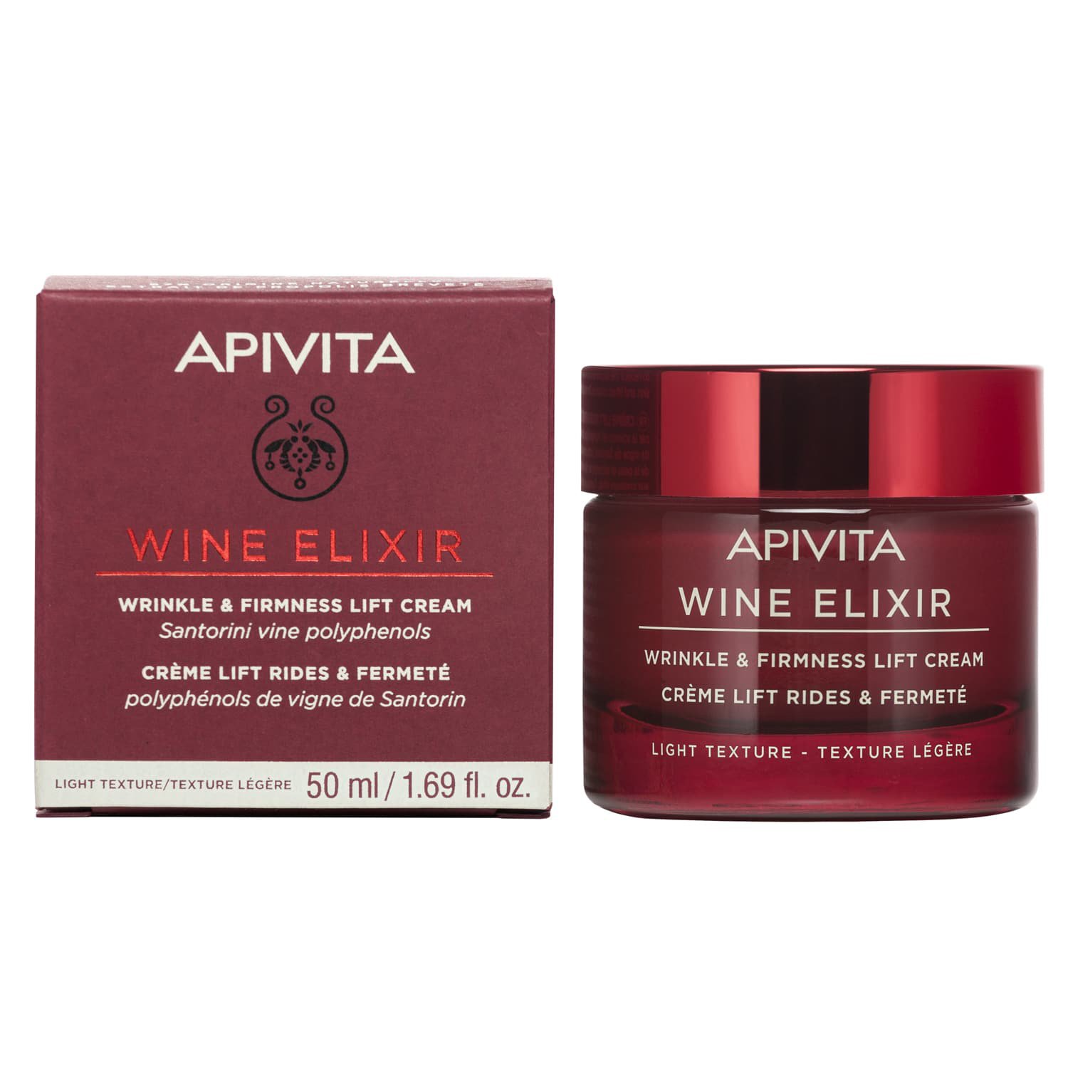 Apivita Wine Elixir Wrinkle & Firmness Lift Light Day Cream Αντιρυτιδική Κρέμα για Σύσφιξη & Lifting Ελαφριάς Υφής 50ml