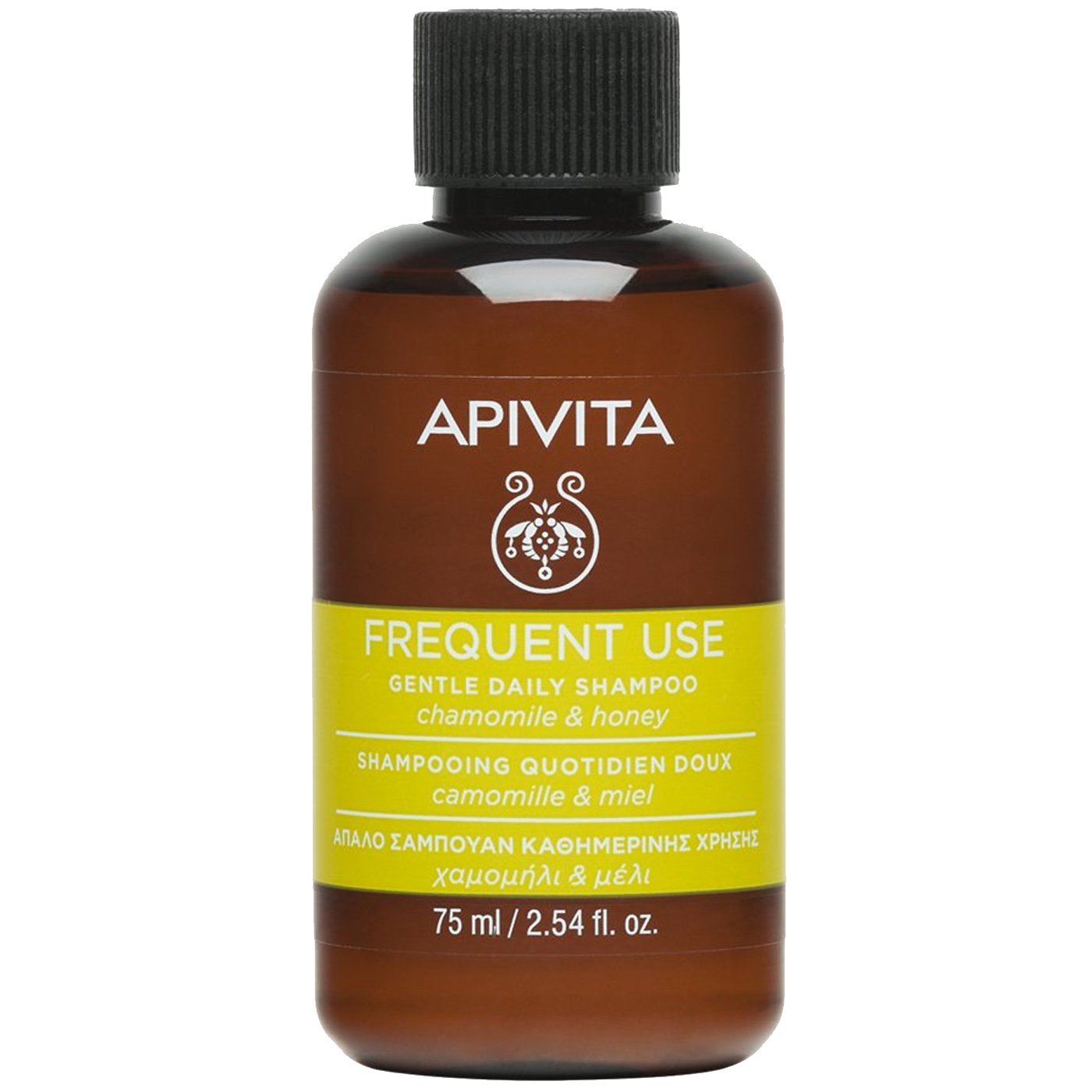 Apivita Frequent Use Gentle Daily Shampoo with Chamomile & Honey Απαλό Σαμπουάν Καθημερινής Χρήσης με Χαμομήλι & Μέλι Mini Size 75ml