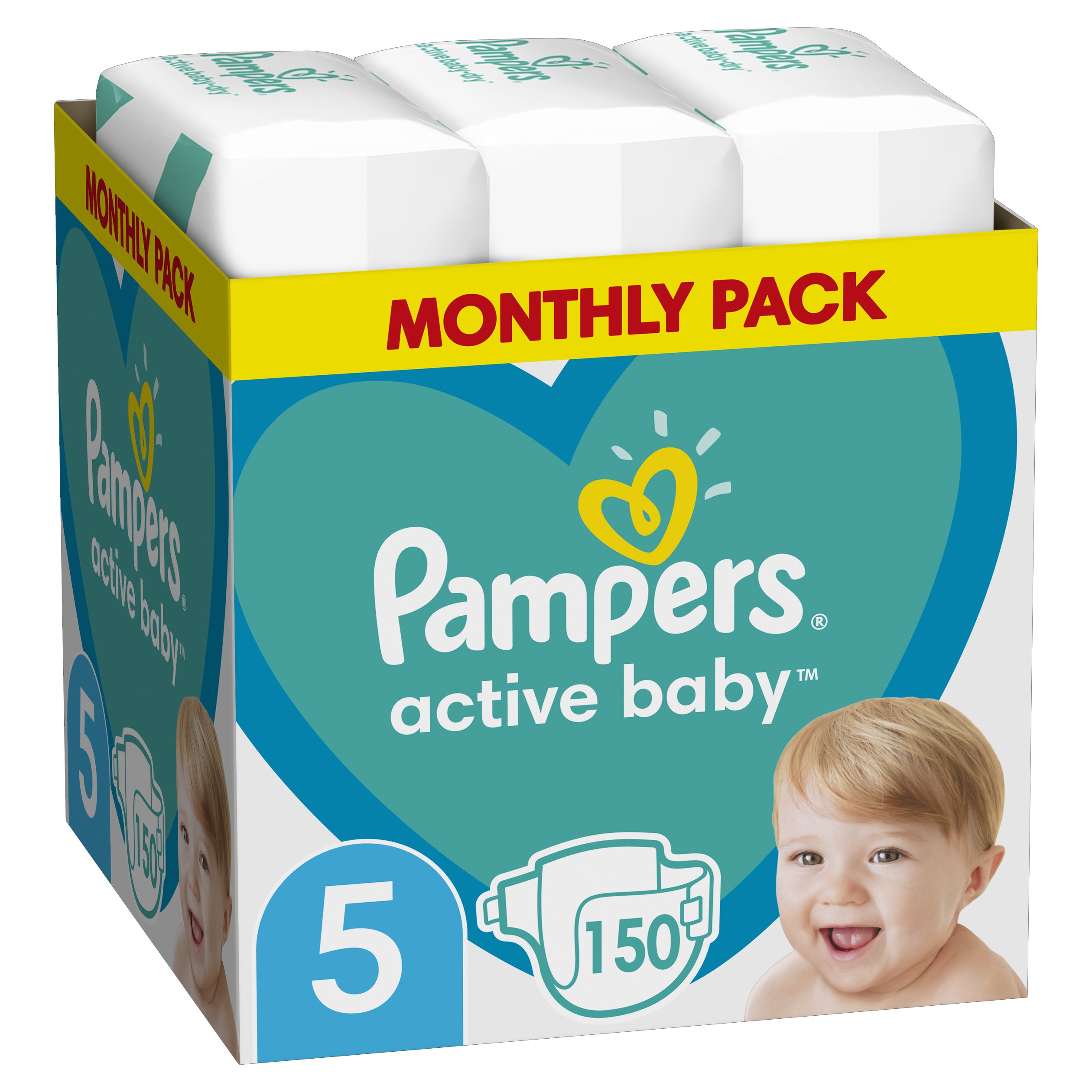 Pampers Active Baby Πάνες Monthly Pack No5 (11-16 kg) 150 Πάνες 27708