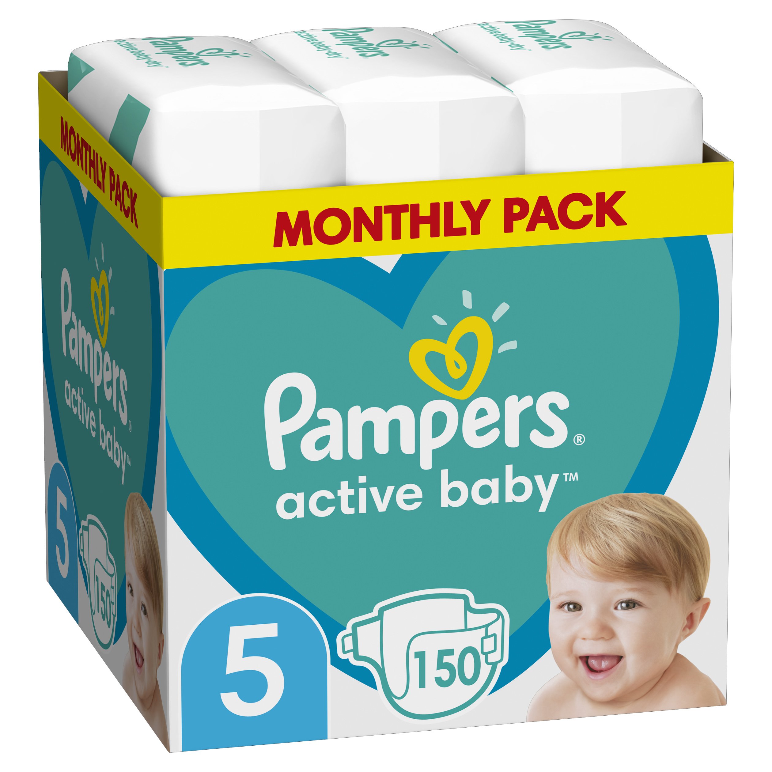 Pampers Active Baby Πάνες Monthly Pack No5 (11-16 kg) 150 Πάνες