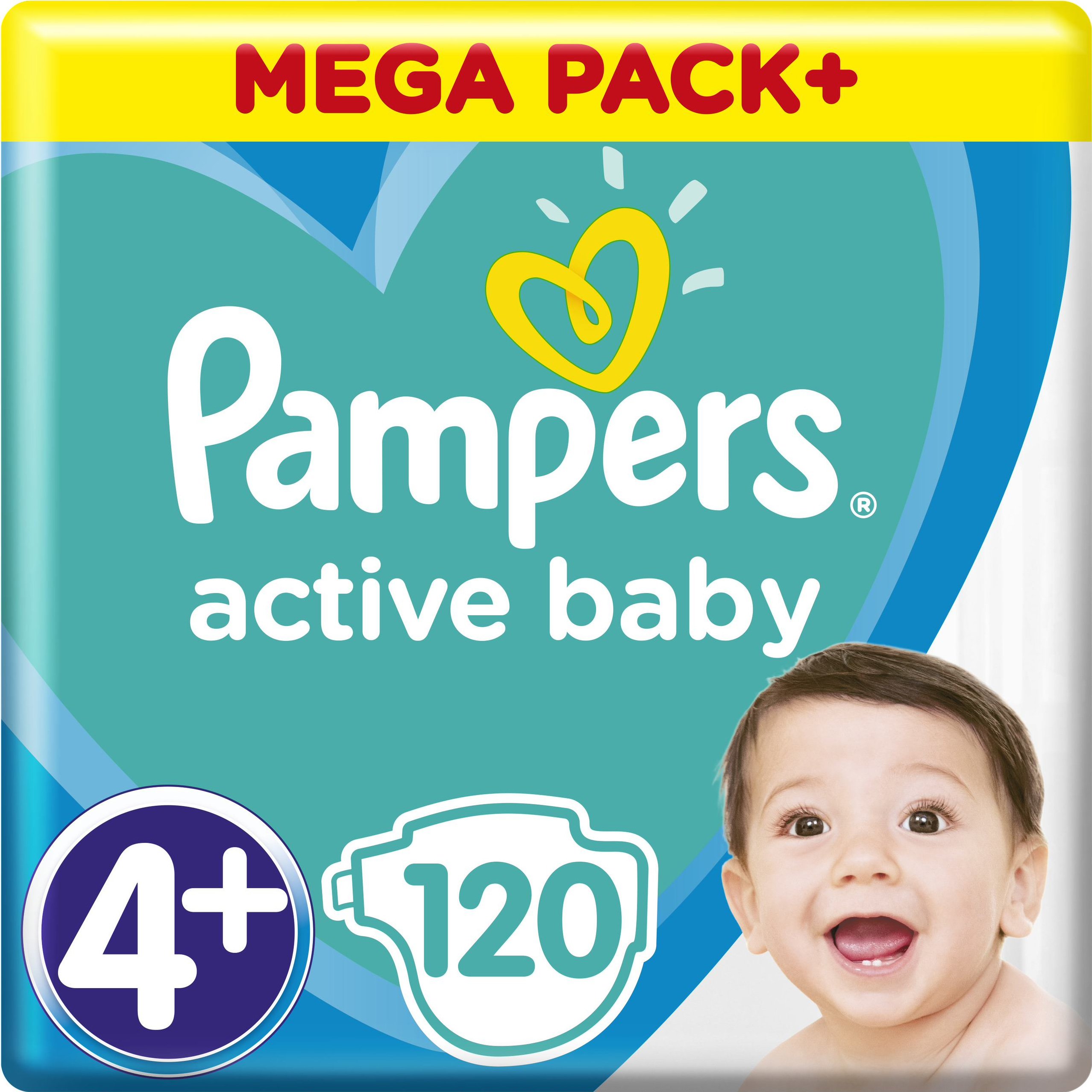 Pampers Active Baby Πάνες Mega Pack No4+ 10-15kg 120 Πάνες