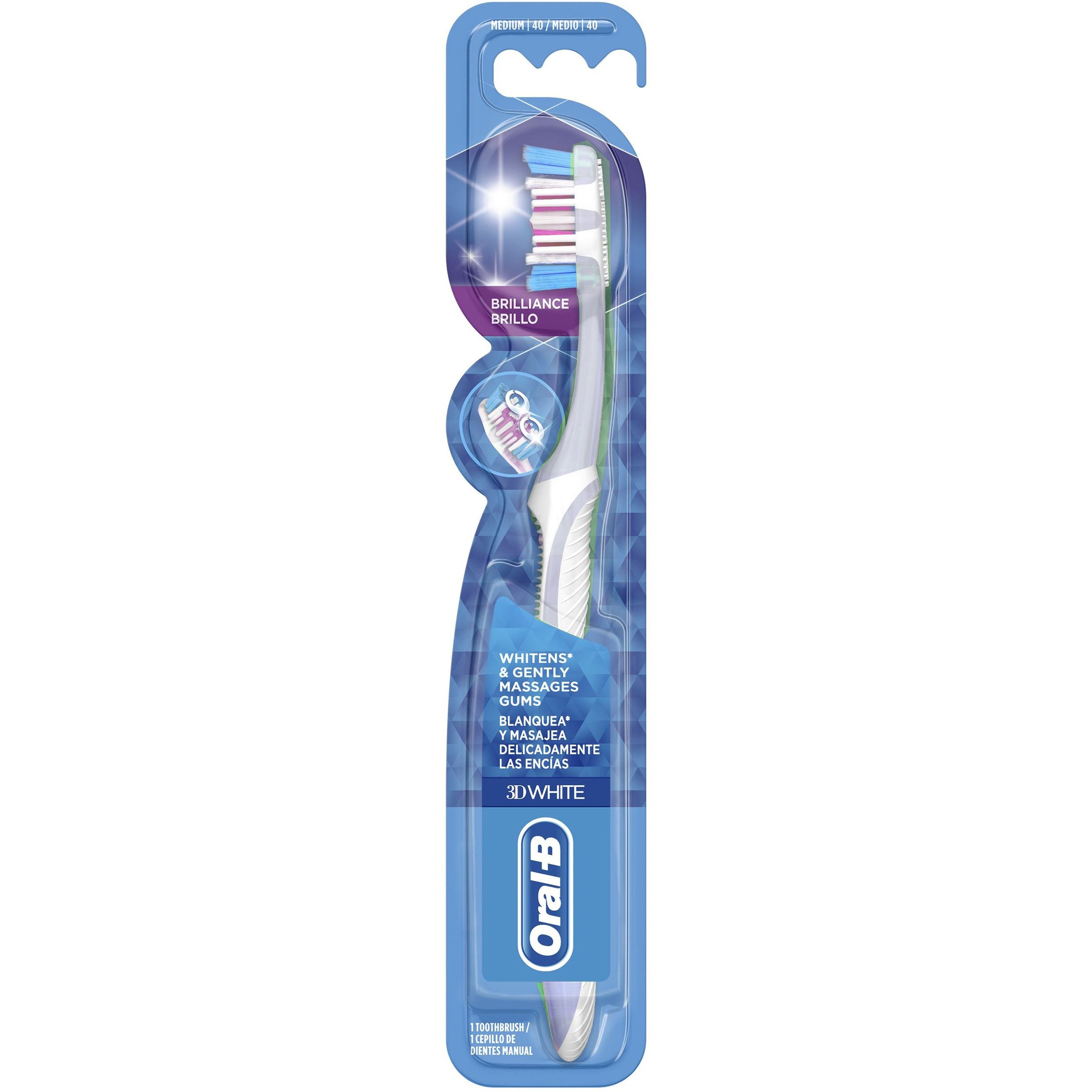 Oral-B 3D White Brilliance Οδοντόβουρτσα για Λευκά Δόντια 1 Τεμάχιο – Γαλάζιο