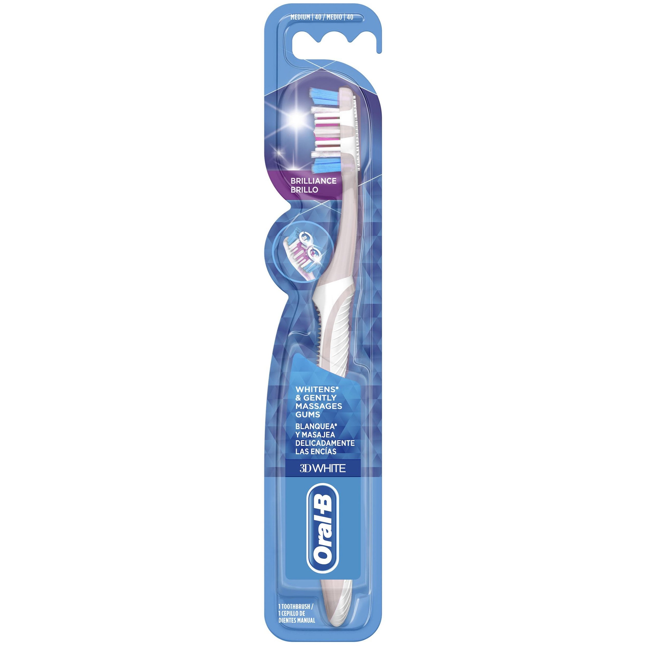 Oral-B 3D White Brilliance Οδοντόβουρτσα για Λευκά Δόντια 1 Τεμάχιο – Γκρι