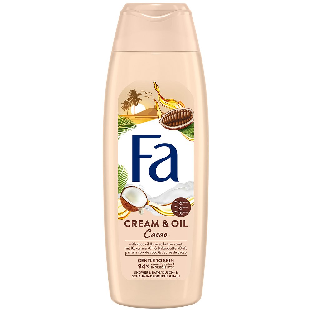 FA Fa Foam Bath Cream & Oil Cacao Κρεμώδες Αφρόλουτρο με Έλαιο Καρύδας & Βούτυρο Κακάο για Αίσθηση Απαλότητας στο Ξηρό Δέρμα 750ml