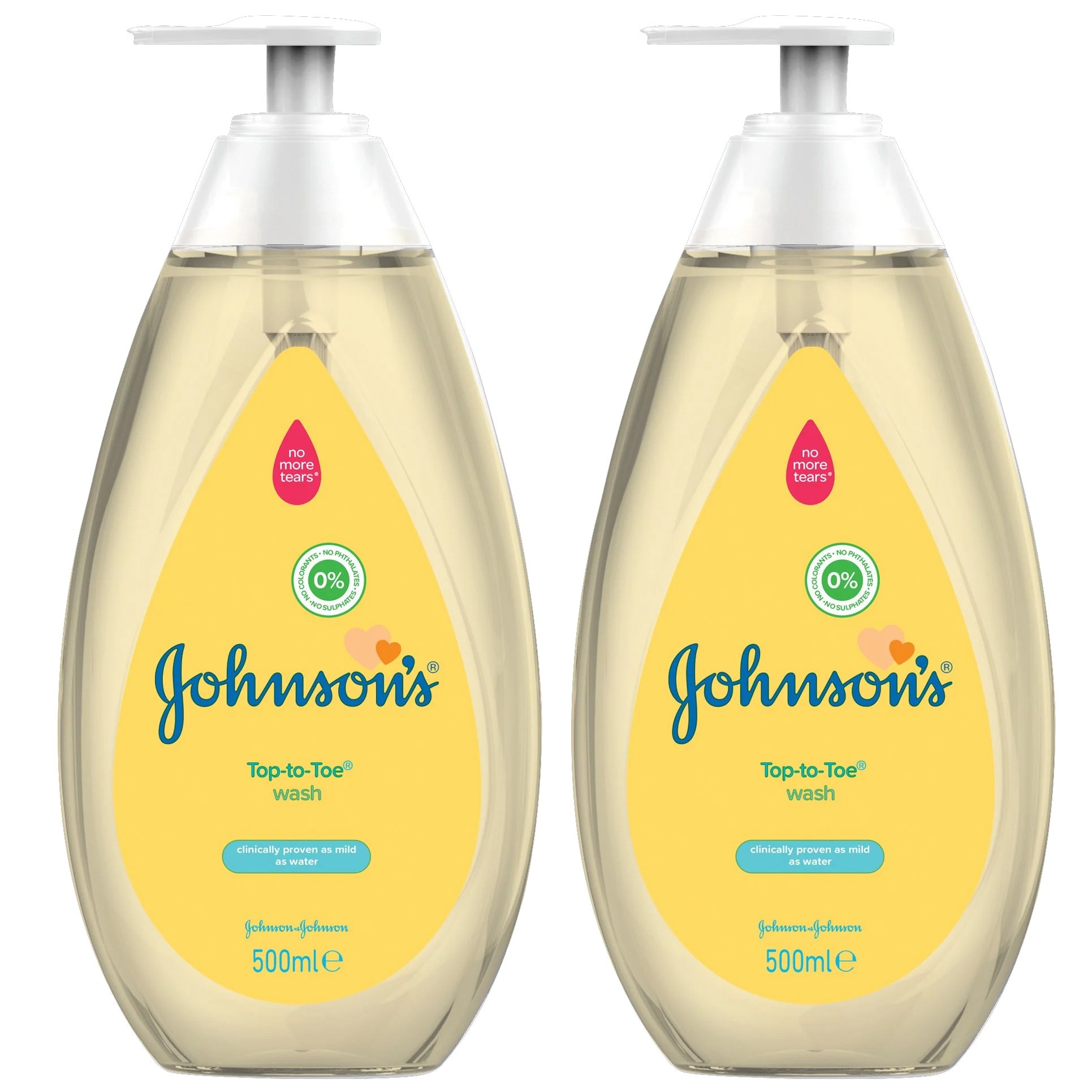 Johnson’s Baby Πακέτο Προσφοράς Top-to-toe 2 σε 1 Αφρόλουτρο & Σαμπουάν 2x500ml