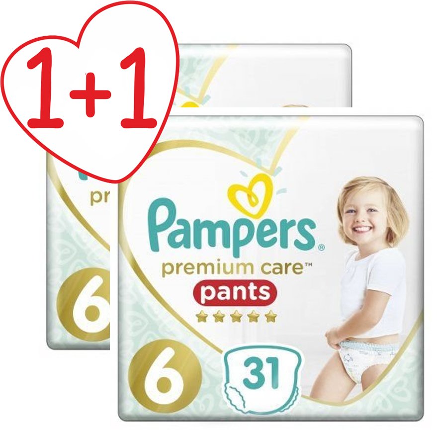 Pampers Premium Care Pants Jumbo Pack No6 (15+Kg) 2χ31 πάνες 1+1 Δώρο