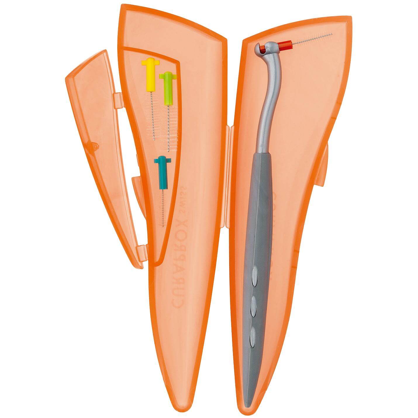 Curaprox CPS 457 Pocket Set Σετ Τσέπης με 4 Μεσοδόντια Βουρτσάκια CPS Prime (06, 07, 09, 11) & 1 Εργονομική Πλαστική Λαβή UHS 4 – άσπρο