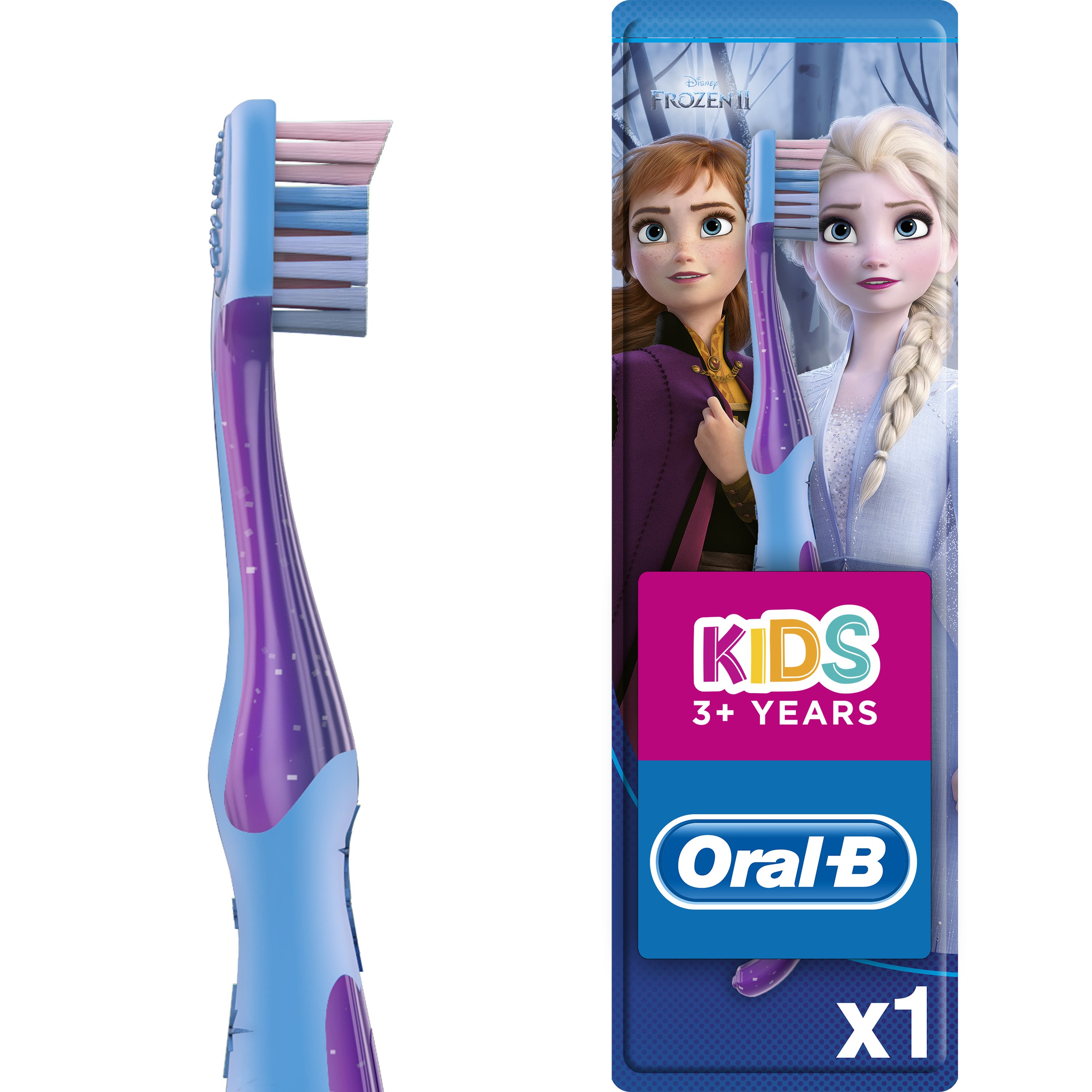 Oral-B Kids Frozen Χειροκίνητη Παιδική Οδοντόβουρτσα Extra Soft, 3-5 Ετών 1 Τεμάχιο – Μπλε / Μωβ