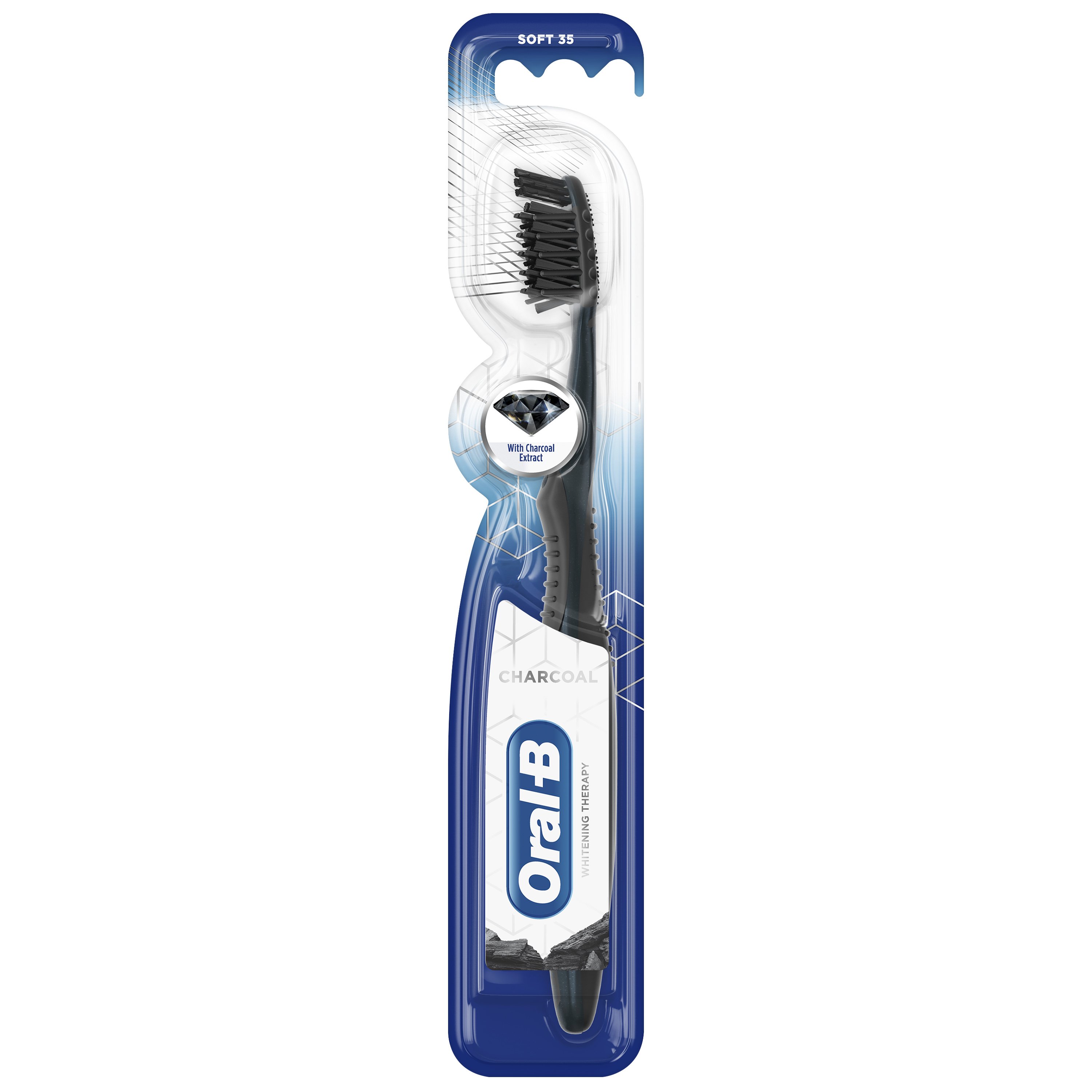 Oral-B Charcoal Whitening Therapy Soft 35 Toothbrush Μαλακή Οδοντόβουρτσα για Λεύκανση με Ίνες Εμπλουτισμένες με Άνθρακα 1 Τεμάχιο