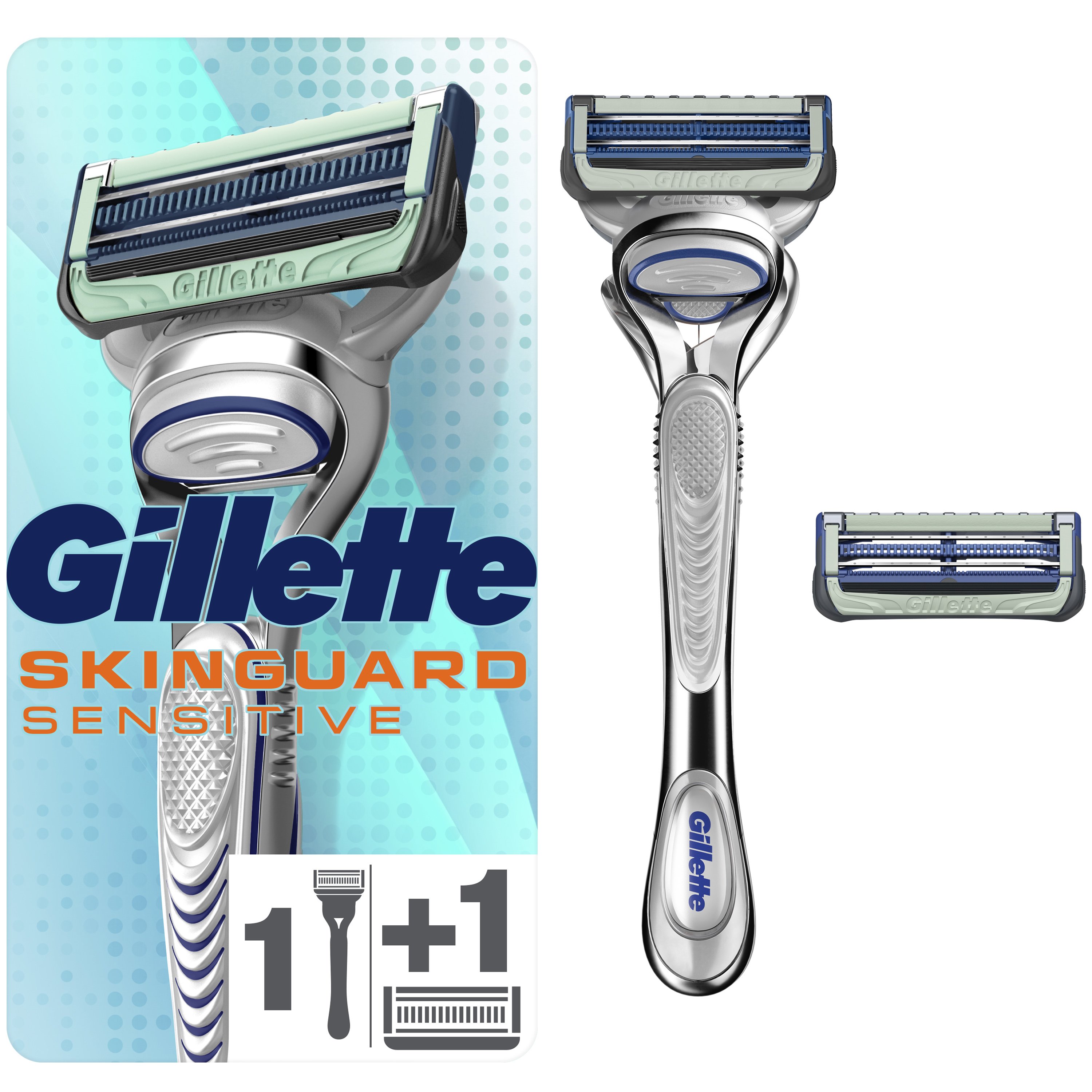 Gillette SkinGuard Sensitive Ξυριστική Μηχανή για Ευαίσθητη Επιδερμίδα 1 Μηχανή & 2 Ανταλλακτικά 30361