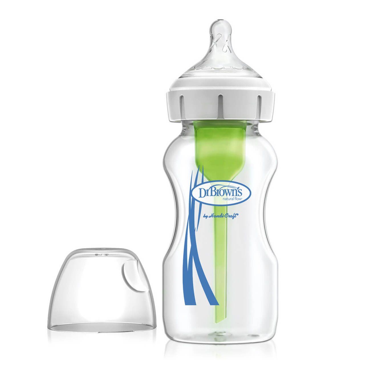 Dr Brown’s Μπιμπερό Γυάλινο Options+ Anti-colic Φαρδύς Λαιμός 0m+, 270ml