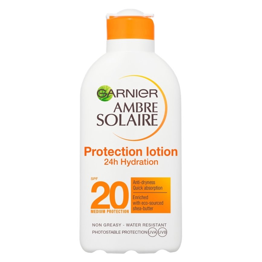 Garnier Garnier Ambre Solaire Sun Protection Milk 24h Hydration Spf20 Μεσαία Αντηλιακή Προστασία για Ενυδάτωση Όλη Μέρα 200ml
