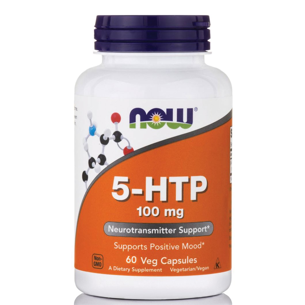 Now Now Foods 5-HTP 100mg Συμπλήρωμα Διατροφής για την Αύξηση των Επιπέδων Σεροτονίνης στον Οργανισμό 60veg.caps