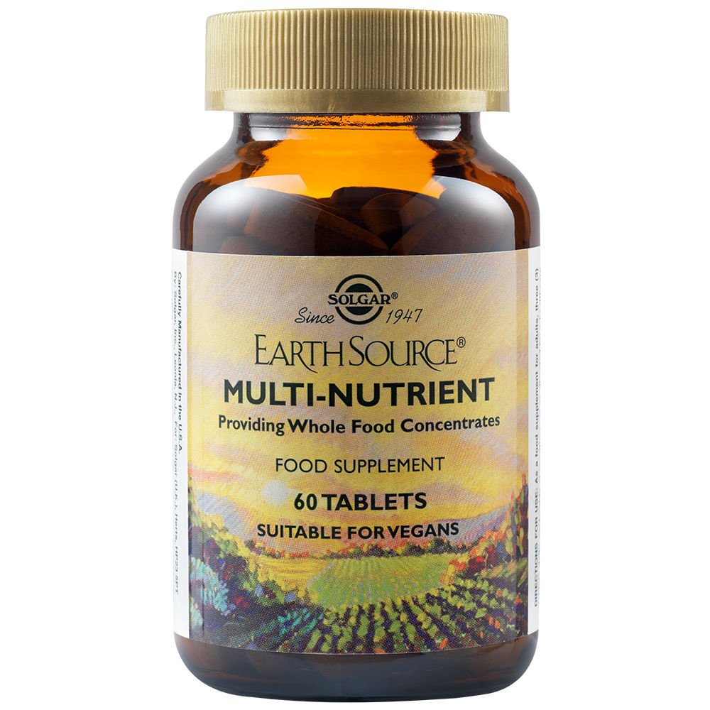Solgar Earth Source Multi Nutrient Food Supplement Συμπλήρωμα Διατροφής με Βιταμίνες, Μέταλλα, Υπερτροφές, Φυτικά Ένζυμα & Ωμέγα 3-6 Λιπαρά Οξέα 60tabs