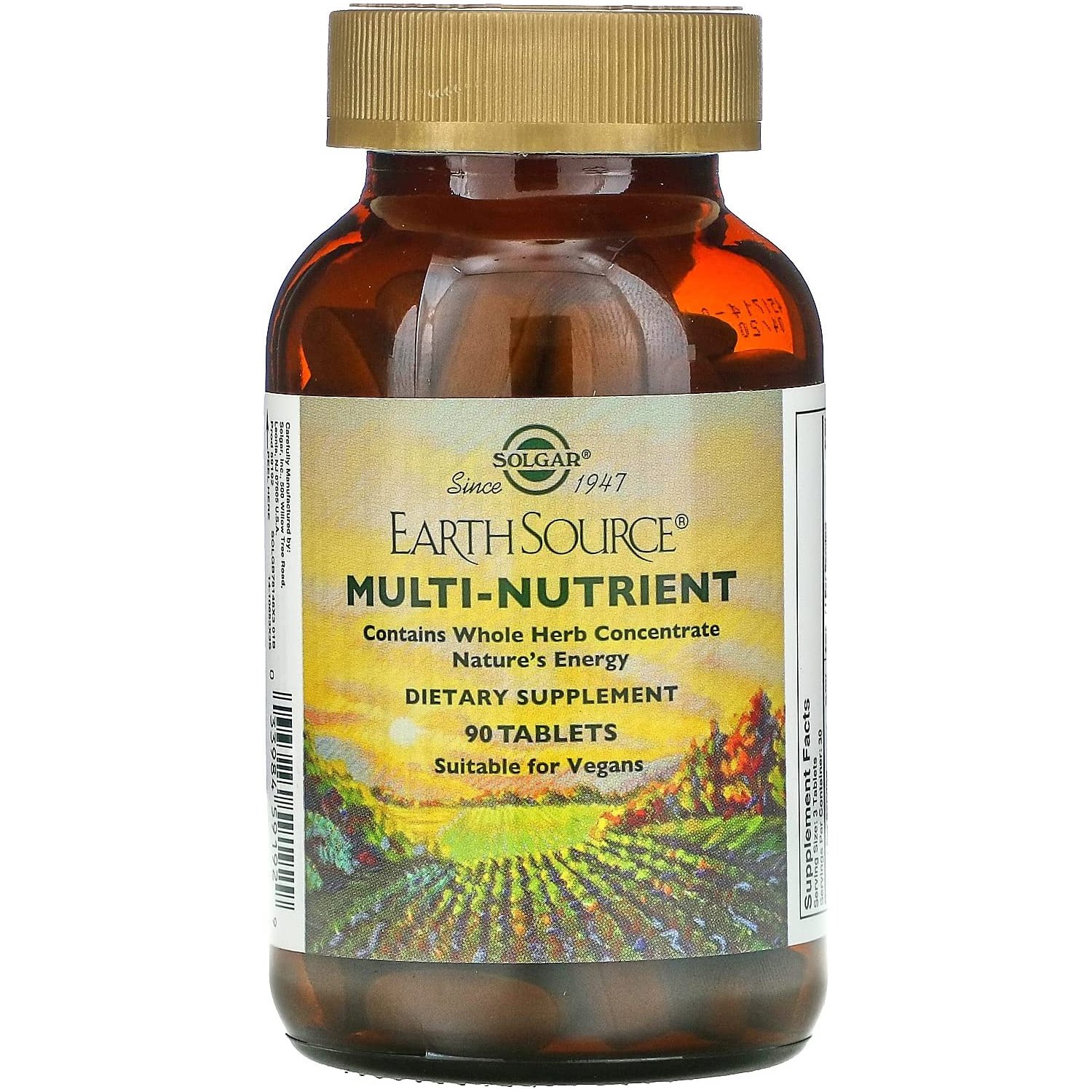 Solgar Earth Source Multi Nutrient Food Supplement Συμπλήρωμα Διατροφής με Βιταμίνες, Μέταλλα, Υπερτροφές, Φυτικά Ένζυμα & Ωμέγα 3-6 Λιπαρά Οξέα 90tabs