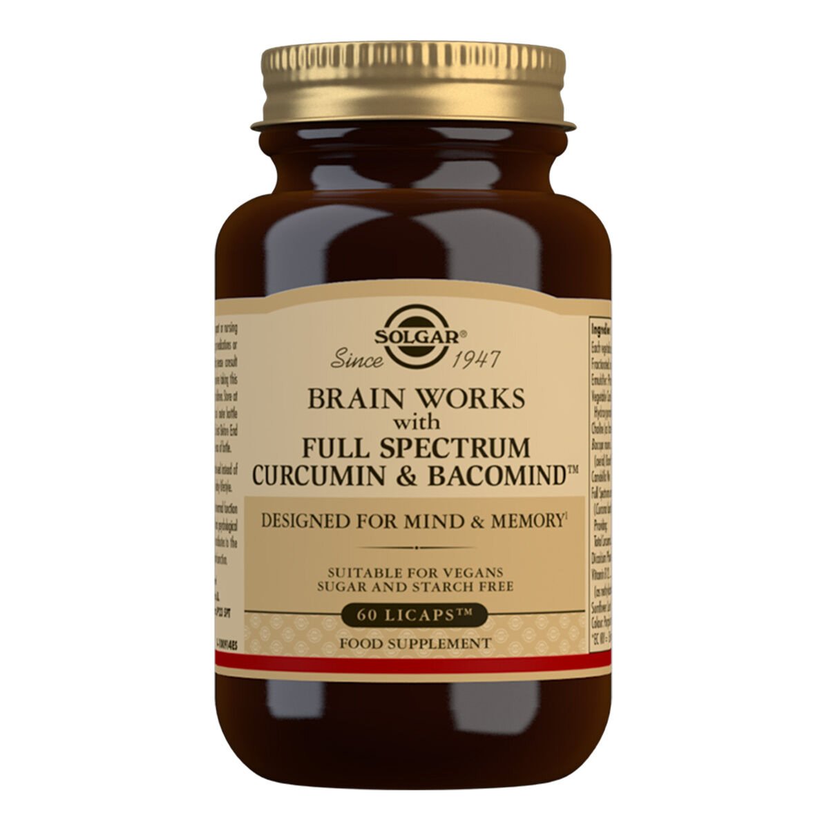 Solgar Brain Works with Full Spectrum Curcumin & Bacomind Συμπλήρωμα Διατροφής που Βοηθά Εγκέφαλο & Μνήμη 60Licaps