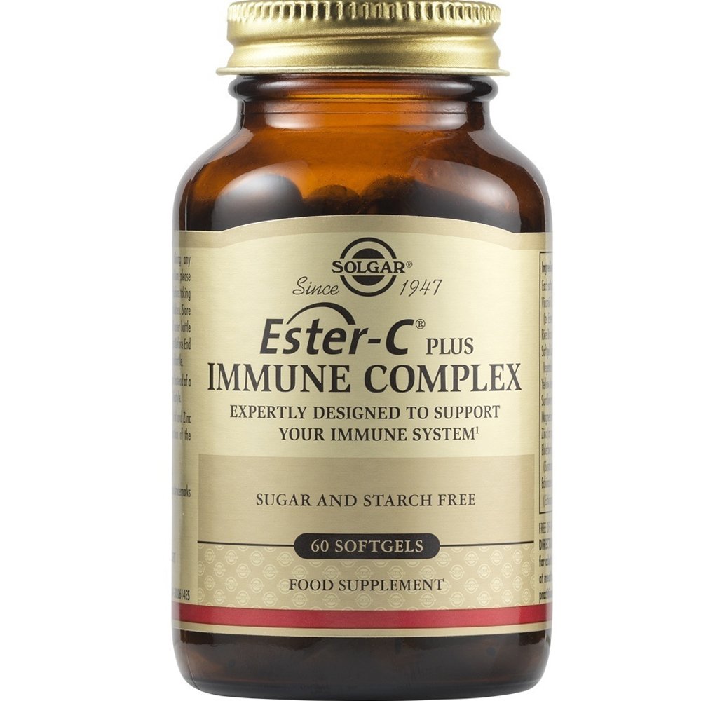 Solgar Solgar Ester-C Plus Immune Complex Συμπλήρωμα Διατροφής Βιταμίνης C, Μετάλλων, Ιχνοστοιχείων & Φυτικών Εκχυλισμάτων για την Ενίσχυση του Ανοσοποιητικού 60 Softgels