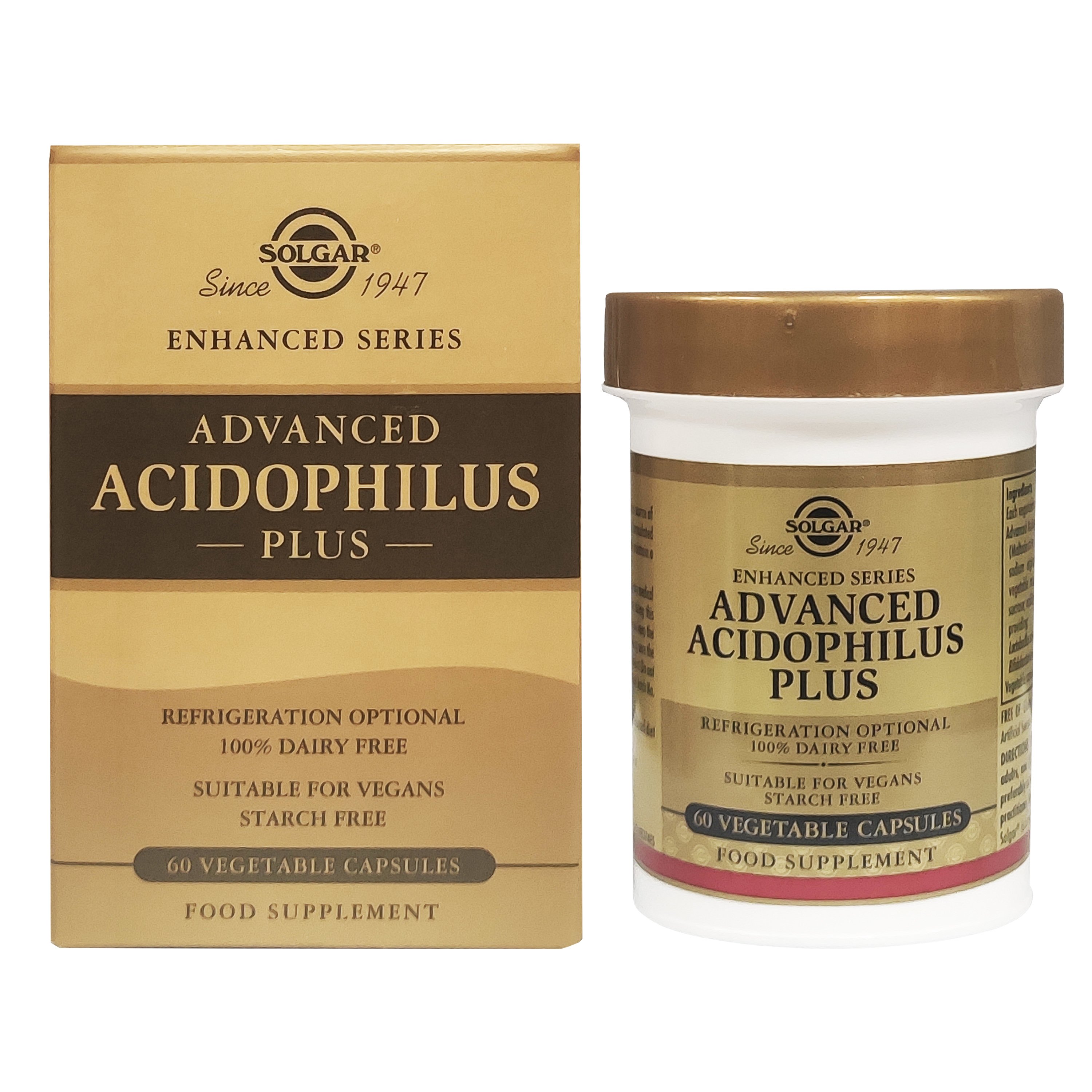 Solgar Advanced Acidophilus Plus Συμπλήρωμα Διατροφής για την Διατήρηση της Φυσιολογικής Λειτουργίας του Εντέρου 60veg.caps