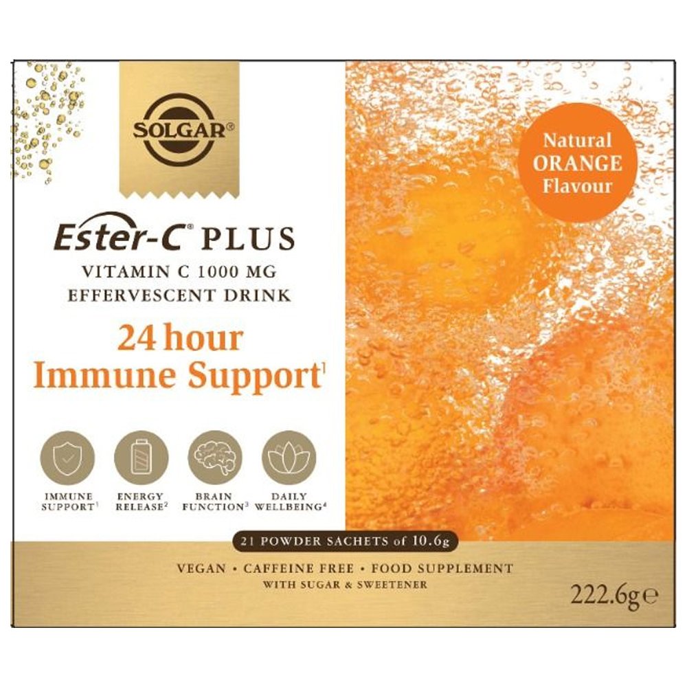Solgar Ester-C Plus Vitamin C 1000mg 24h Immune Support Food Supplement 21×10.6g Powder.Sachets