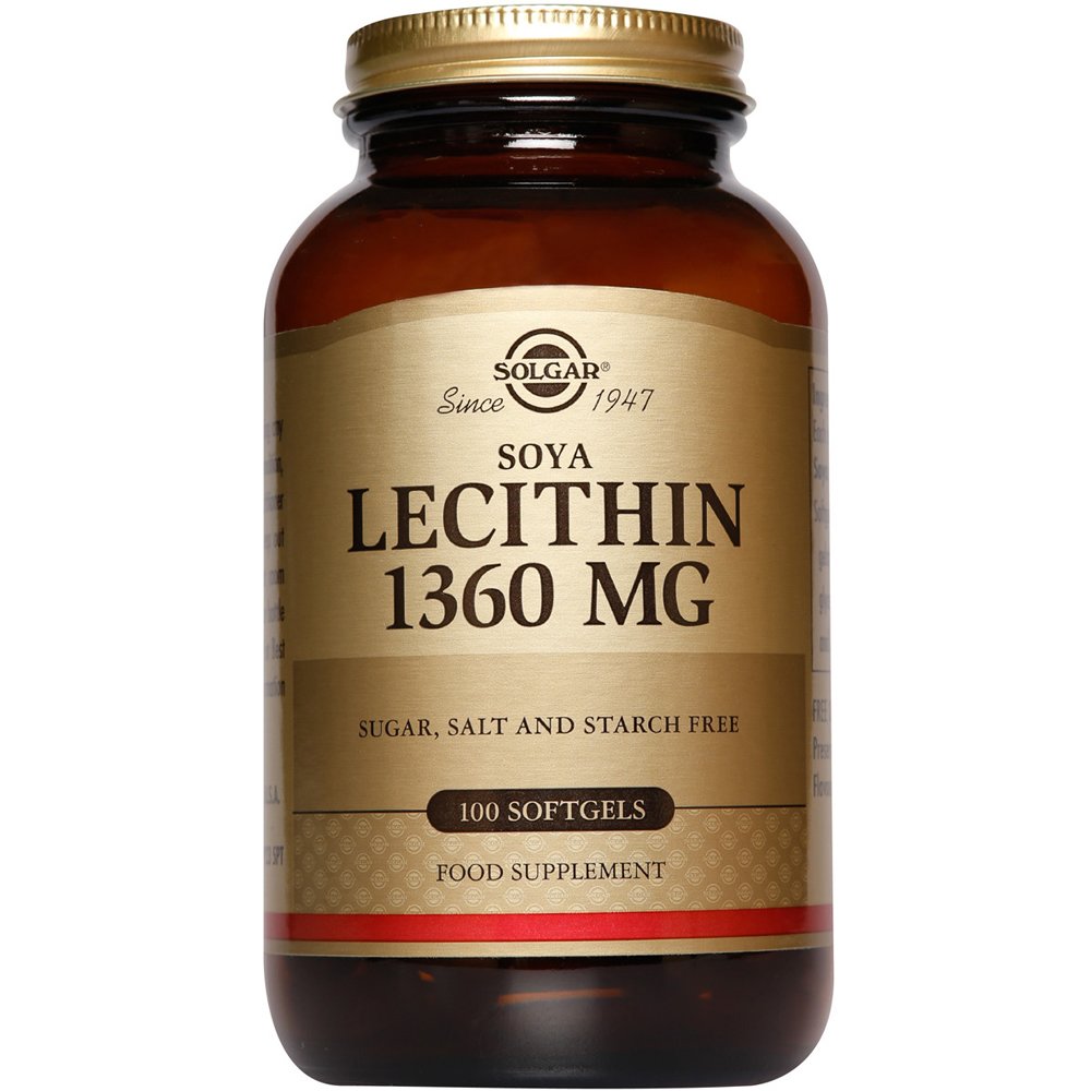 Solgar Soya Lecithin 1360mg Συμπλήρωμα Διατροφής Εκχυλίσματος Σόγιας Πλούσιο σε Λεκιθίνη για τον Έλεγχο του Βάρους & της Χοληστερόλης 100 Softgels