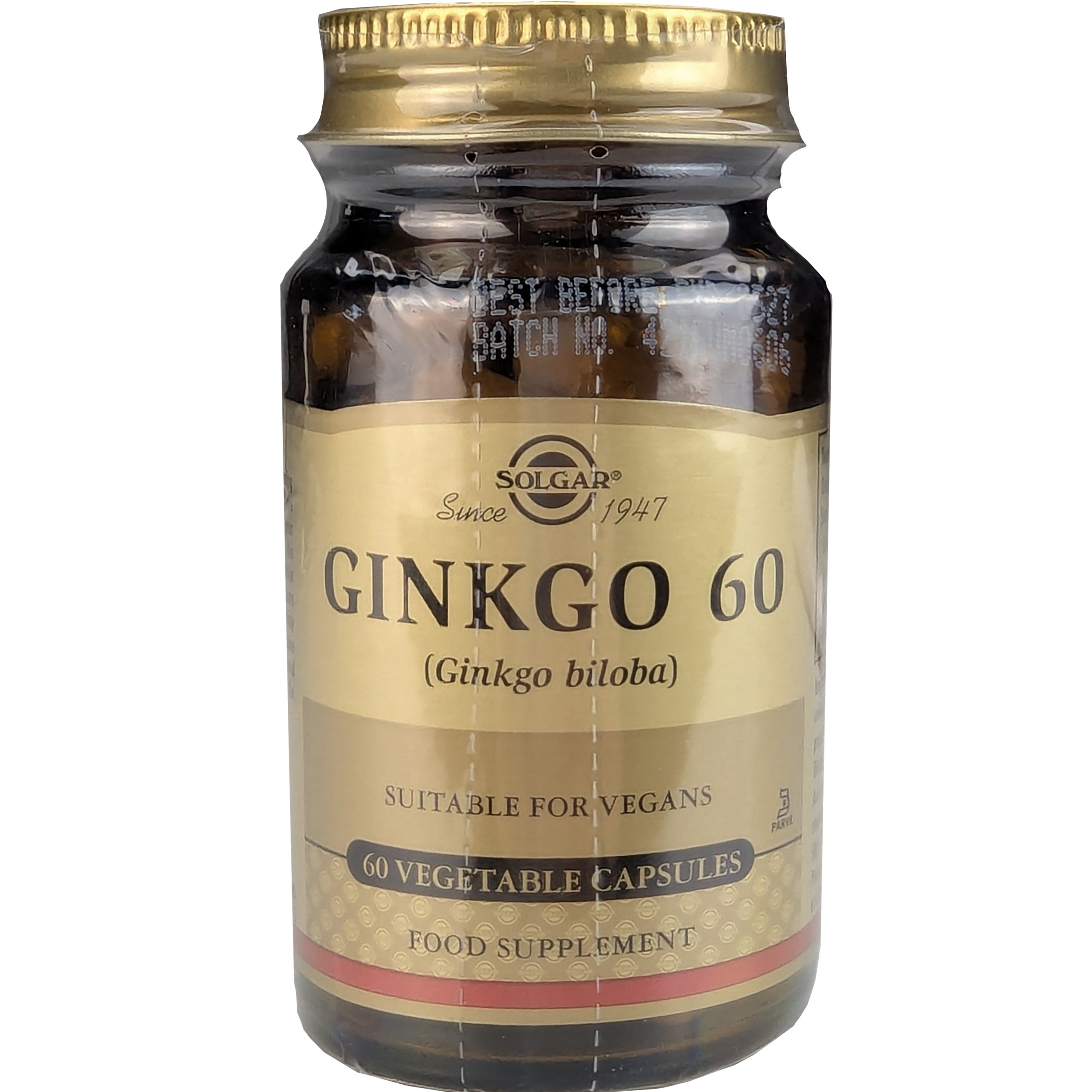 Solgar Solgar Ginkgo 60mg Συμπλήρωμα Διατροφής Εκχυλίσματος του Φυτού Γκίνγκο Μπιλόμπα για την Ενίσχυση της Μνήμης & την Καλή Λειτουργία του Κυκλοφορικού Συστήματος 60veg.caps