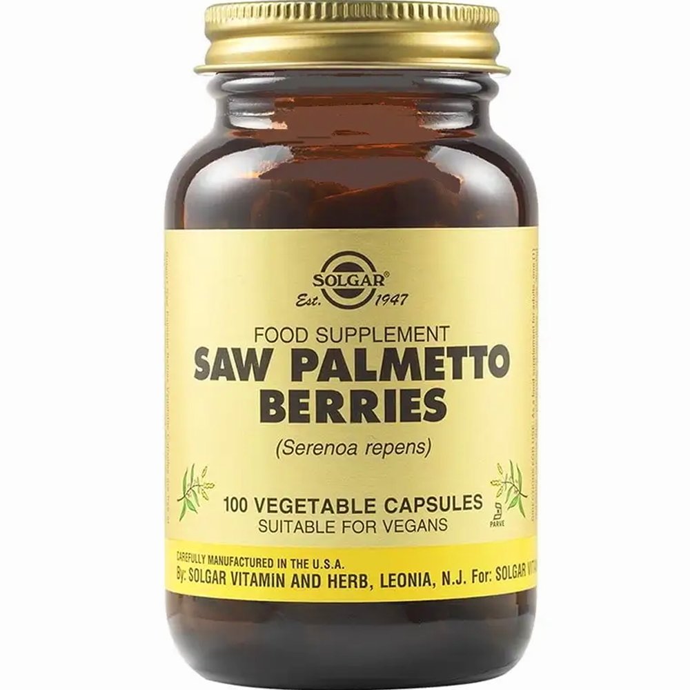 Solgar Solgar Saw Palmetto Berries Συμπλήρωμα Διατροφής Εκχυλίσματος Βοτάνου Σαο Παλμέτο για την Αντιμετώπιση Συμπτωμάτων Καλοήθους Υπερπλασίας Προστάτη 100veg.caps