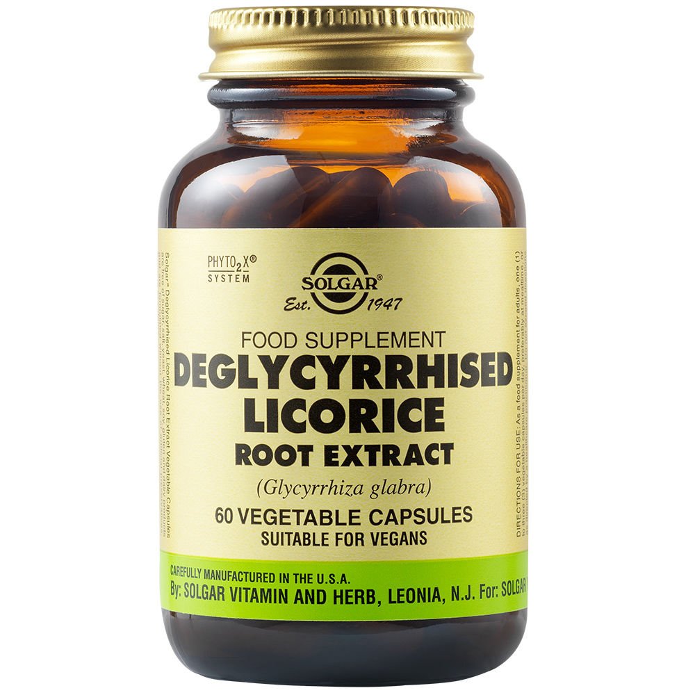 Solgar Licorise Root Extract Συμπλήρωμα Διατροφής με Εκχύλισμα Γλυκόριζας για την Αντιμετώπιση Πεπτικών Προβλημάτων 60veg.caps