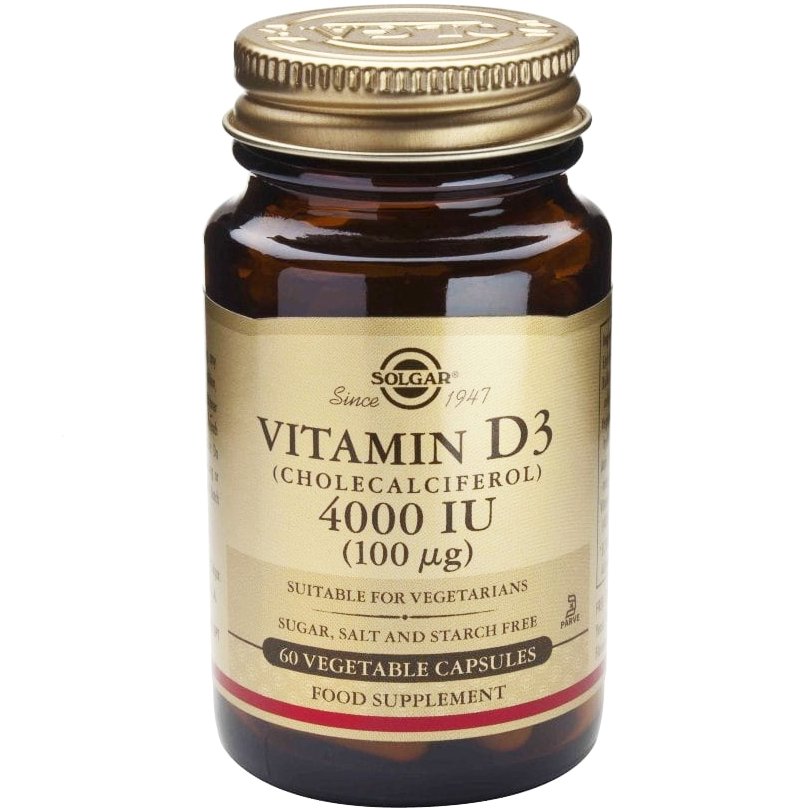 Solgar Vitamin D3 4000iu 100μg Συμβάλλει στην Απορρόφηση του Ασβεστίου και του Φωσφόρου 60caps