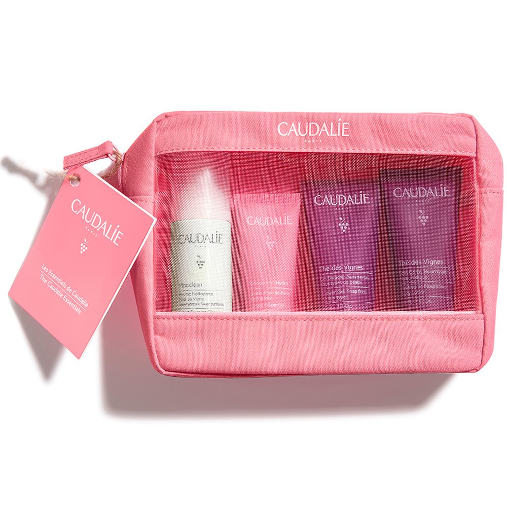 Caudalie Πακέτο Προσφοράς The Caudalie Essentials Bag με 4 Προϊόντα Travel Size για Ολοκληρωμένη Περιποίηση σε Πρόσωπο, Σώμα & Δώρο Νεσεσέρ