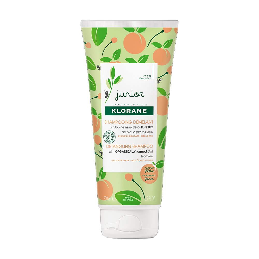 Klorane Junior Detangling Shampoo with Peach Fragrance Απαλό Προστατευτικό Παιδικό Σαμπουάν με Αρωμα Ροδάκινο 200ml