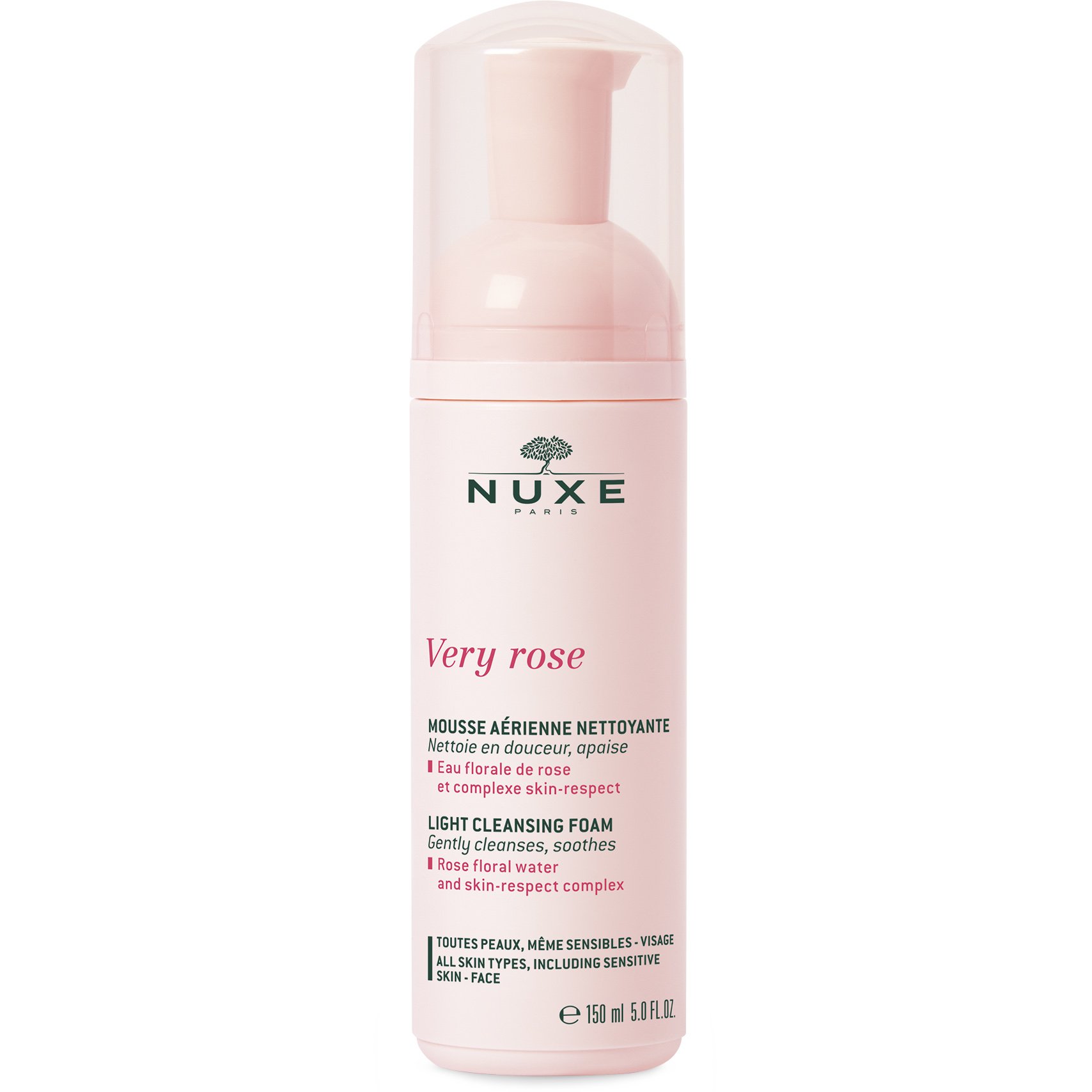 Nuxe Very Rose Light Cleansing Foam Απαλός Αφρός Καθαρισμού Προσώπου με Ροδόνερο 150ml