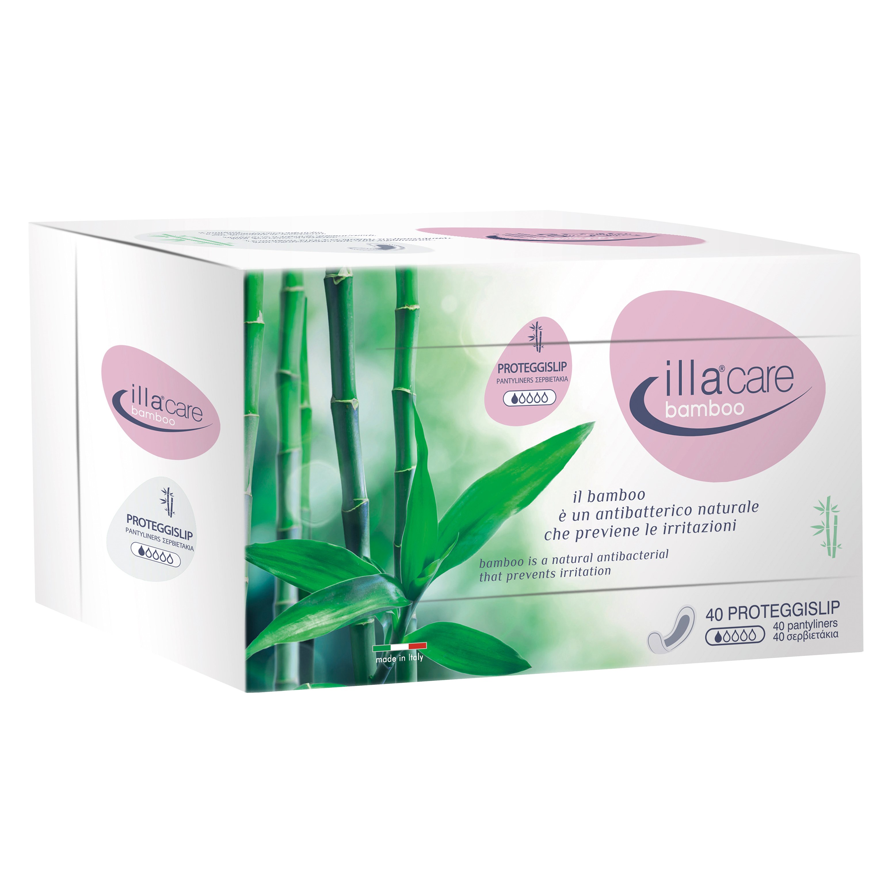 Illa Care Bamboo Σερβιετάκια Μιας Χρήσης με Φτερά Κατά των Ερεθισμών με Αντιβακτηριακές Ιδιότητες 40 Τεμάχια