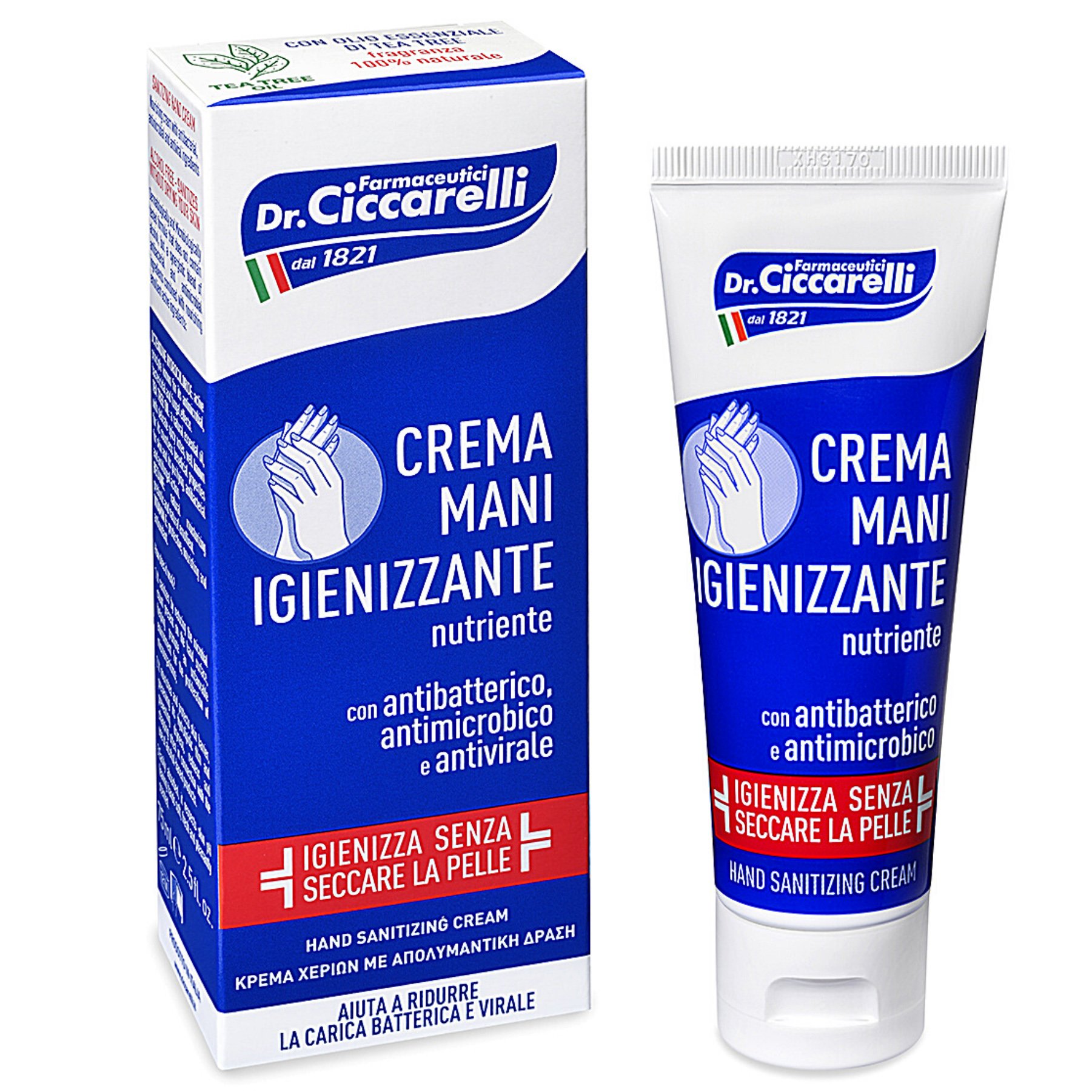 Dottor Ciccarelli Hand Sanitizing Cream Κρέμα Χεριών με Απολυμαντική Δράση 75ml