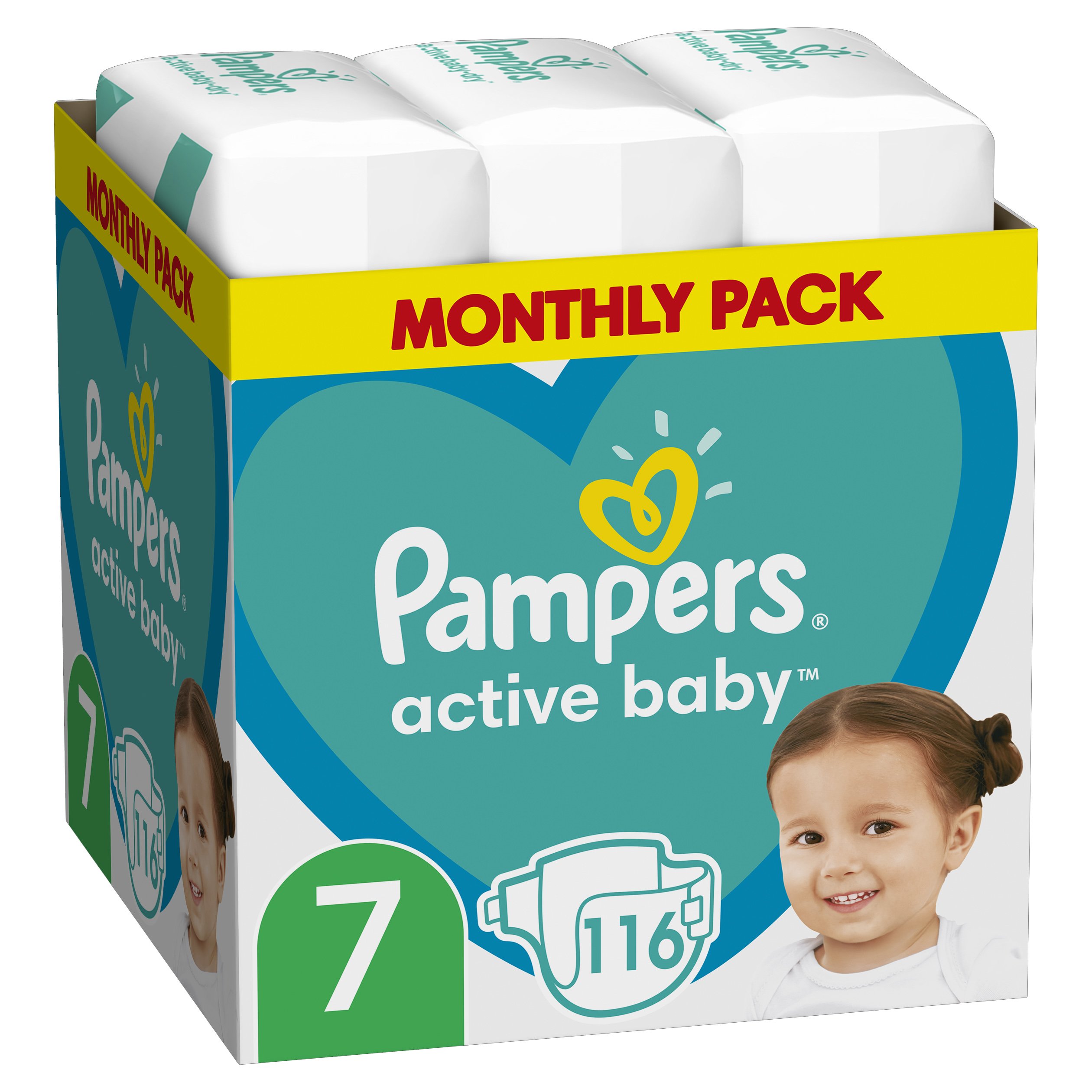 Pampers Active Baby Monthly Pack Νο7 (15+kg) 116 πάνες
