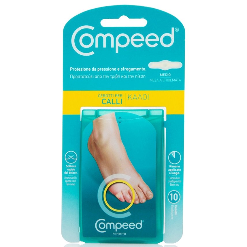 Compeed Μεσαία Επιθέματα για Κάλους, Ανακουφίζουν Άμεσα Από τον Πόνο και την Πίεση 10 Τεμάχια