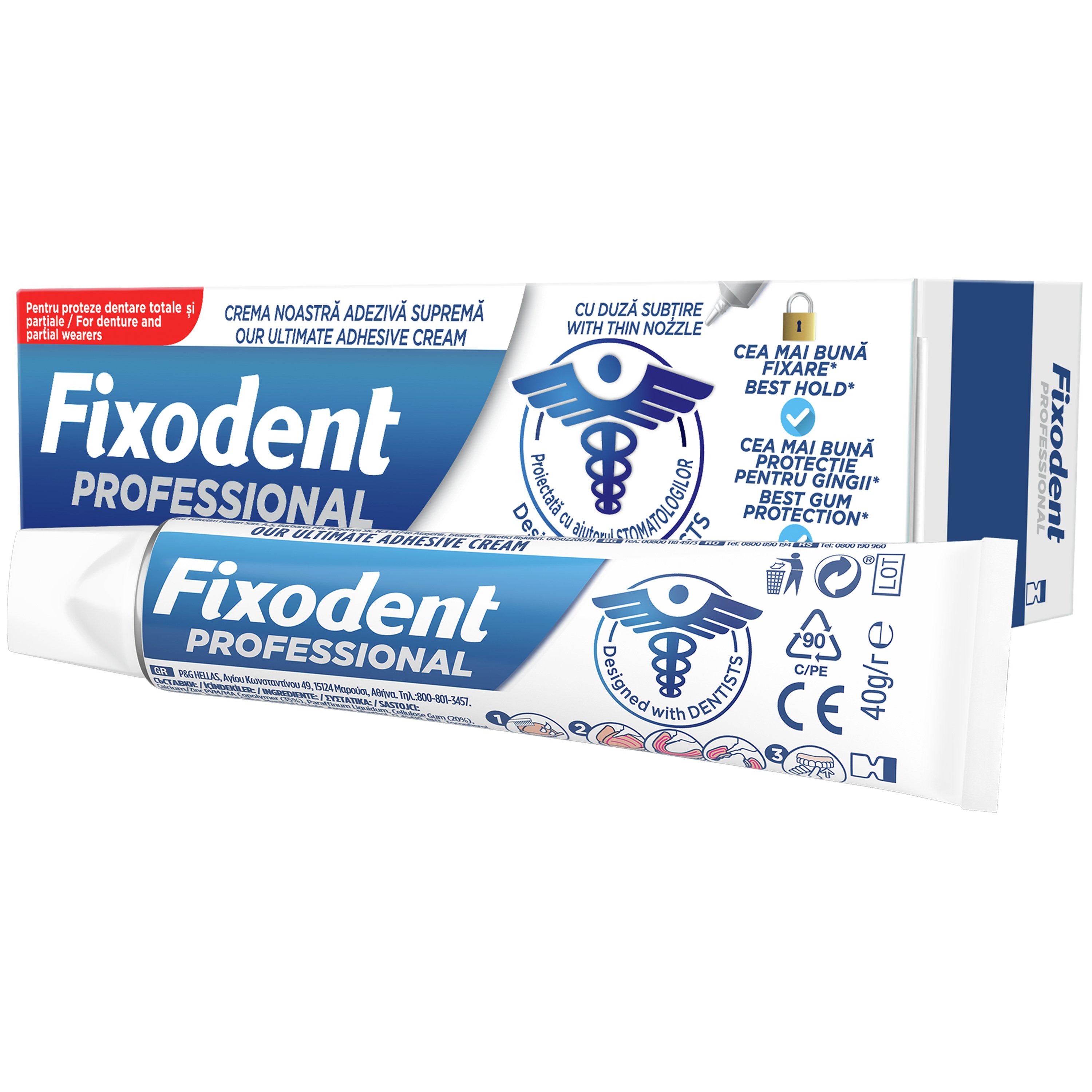 Fixodent Fixodent Professional Στερεωτική Κρέμα για Τεχνητές Οδοντοστοιχίες 40gr