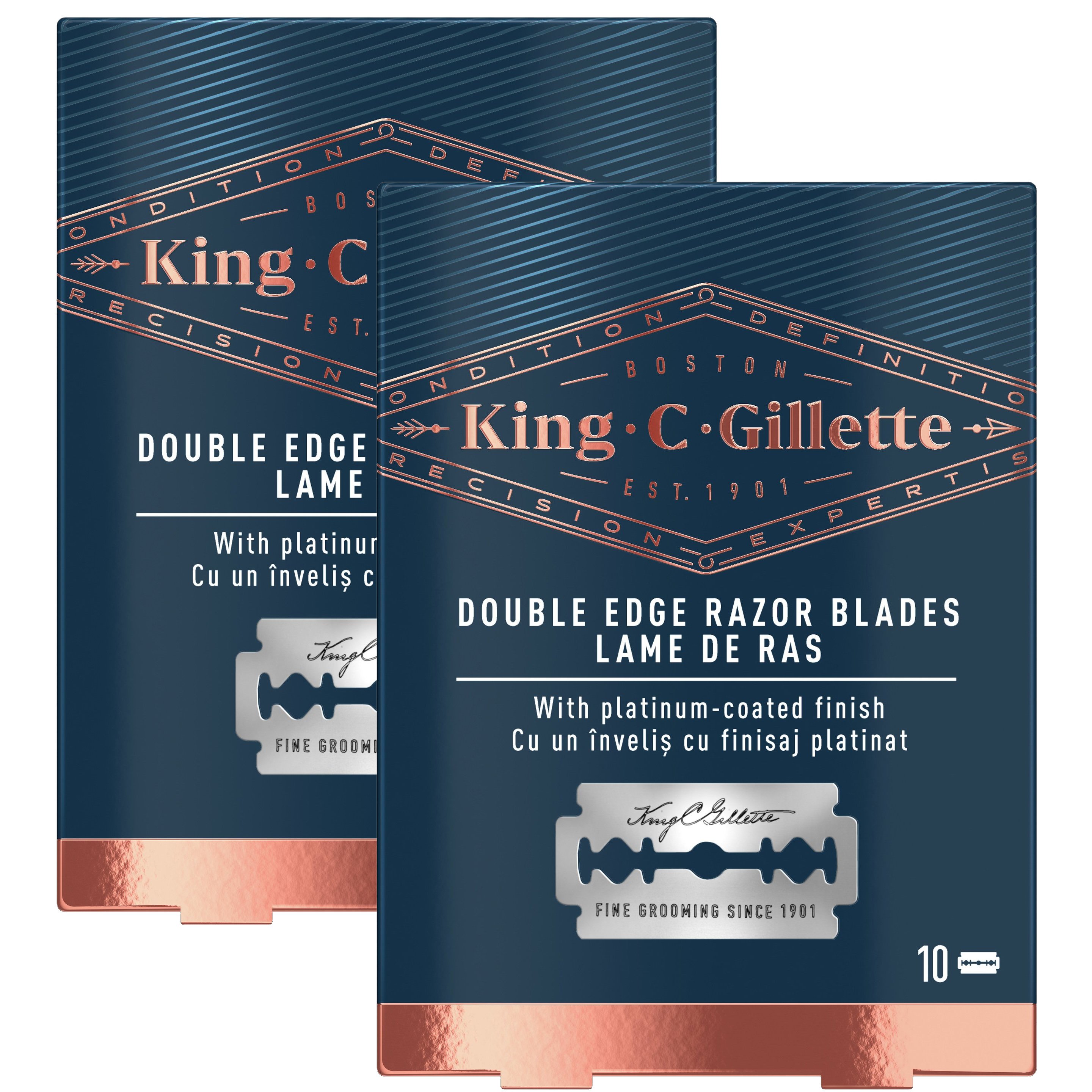 Gillette Πακέτο Προσφοράς King C Double Edge Razor Blades Ξυράφια Διπλής Ακμής, Ανταλλακτικά 2×10 Τεμάχια