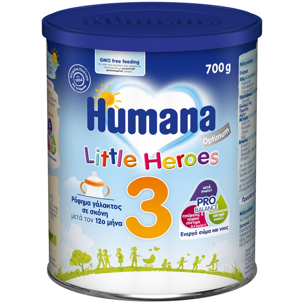 Humana Optimum 3 Little Heroes Ρόφημα Γάλακτος σε Σκόνη για Μετά τον 12ο Μήνα 700gr