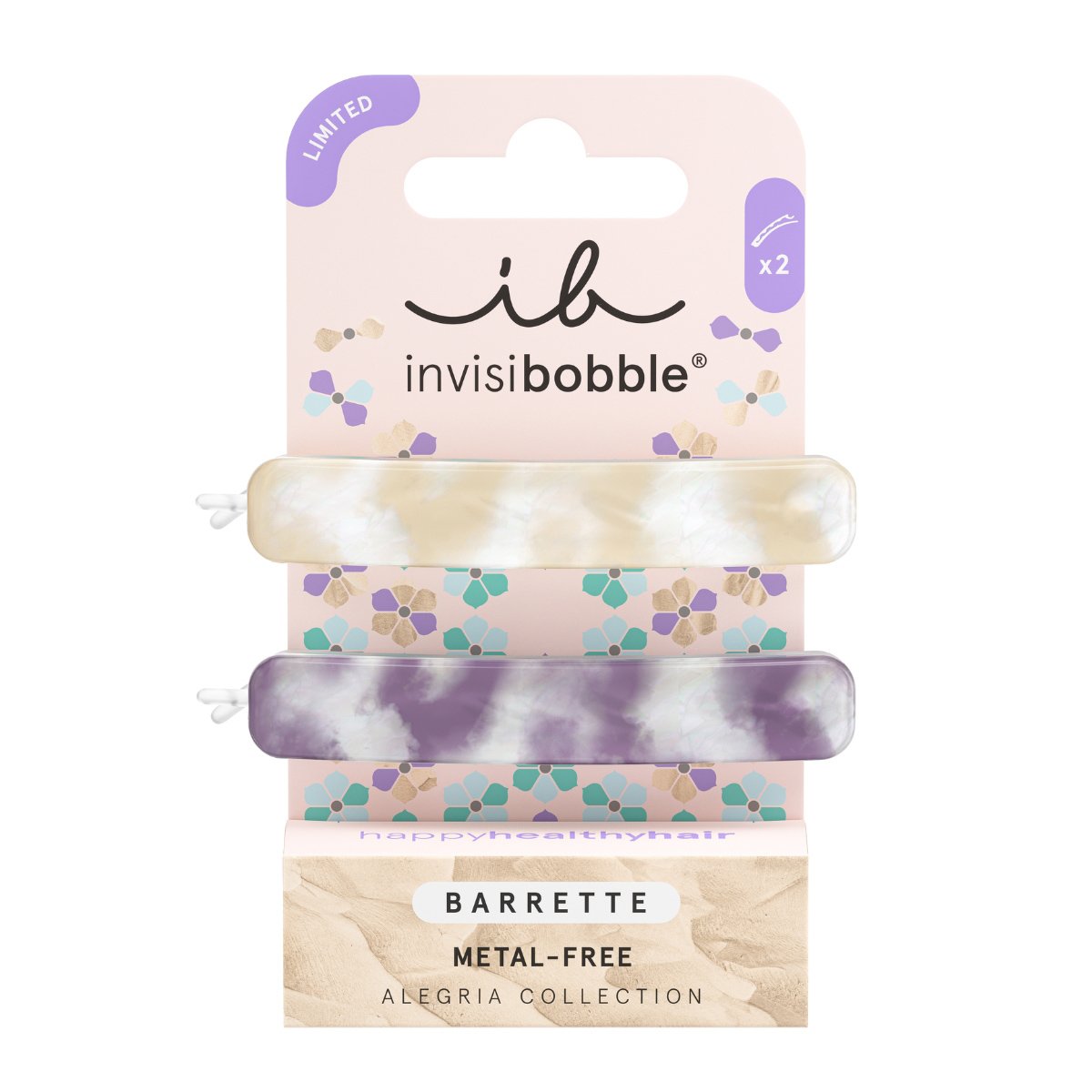 Invisibobble Barrette Alegria Collection Metal Free Απλά Τσιμπιδάκια Μαλλιών Πολύχρωμα 2 Τεμάχια