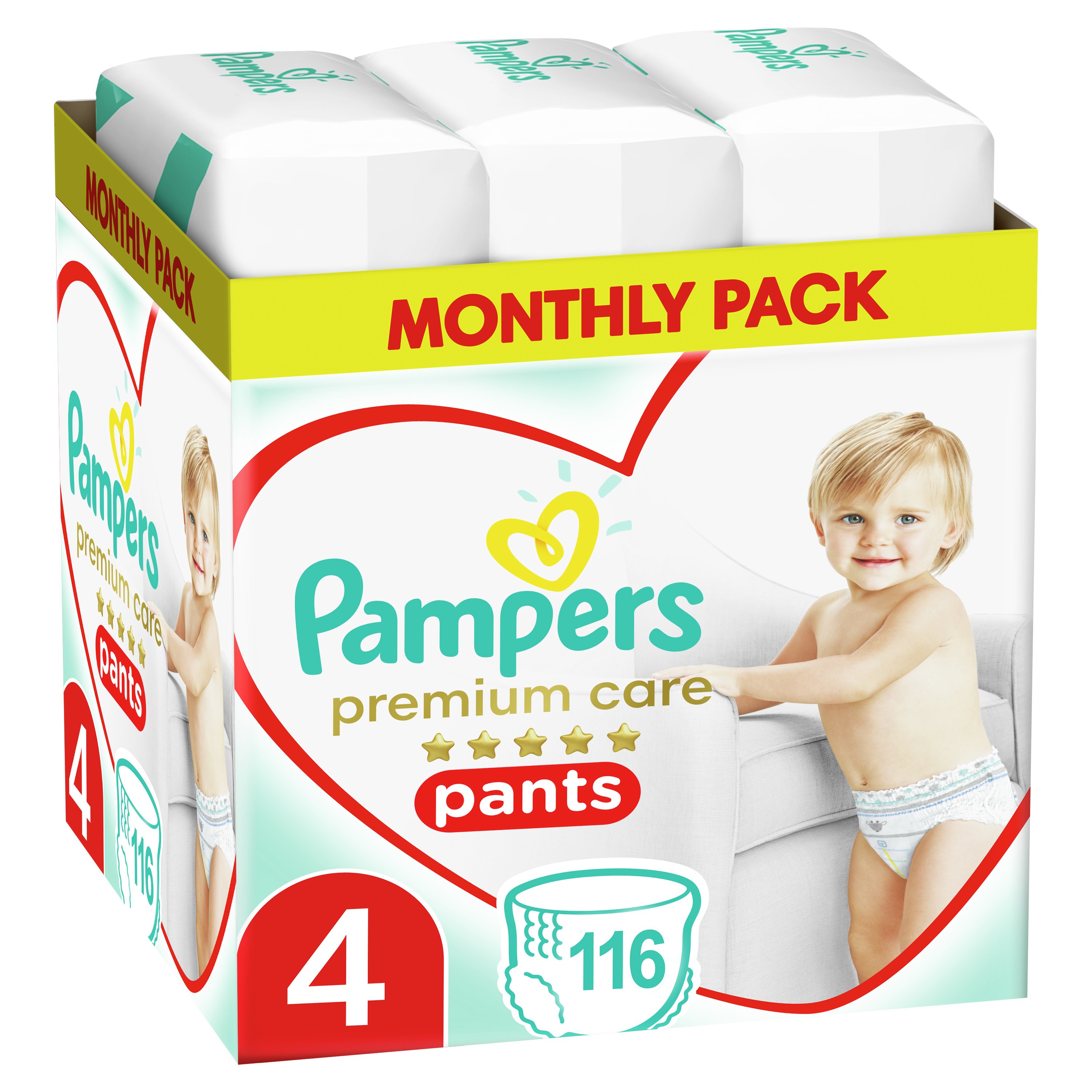 Pampers Premium Care Pants Monthly Pack No4 (9-15kg) 116 πάνες