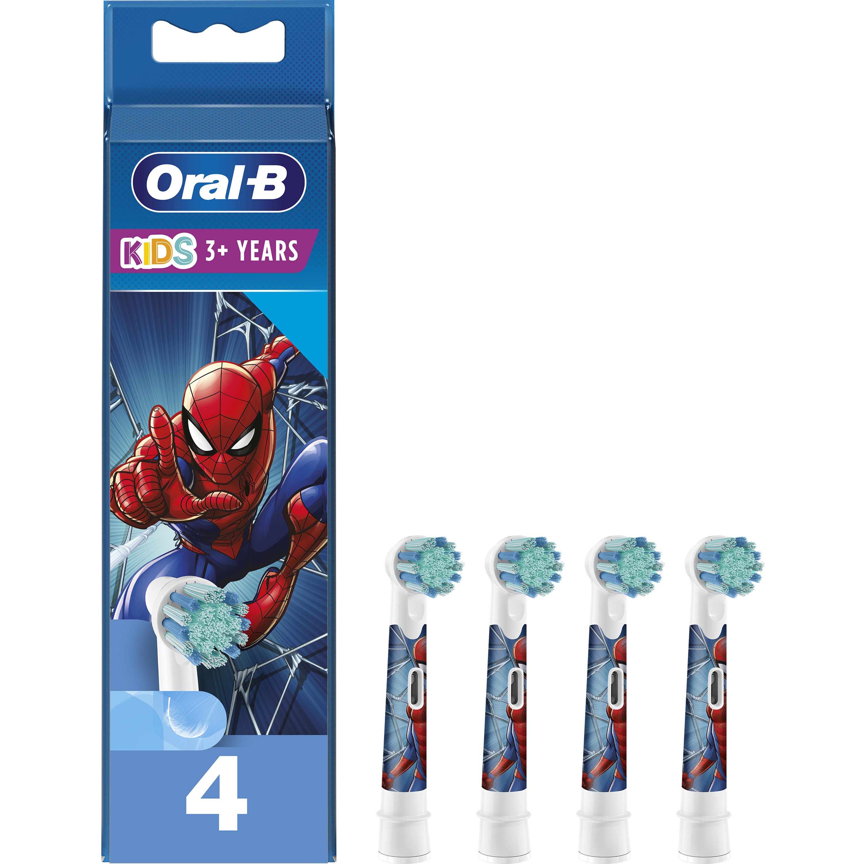 Oral-B Kids Spiderman Value Pack Extra Soft Ανταλλακτικές Κεφαλές Παιδικής Ηλεκτρικής Οδοντόβουρτσας από 3 Ετών 4 Τεμάχια