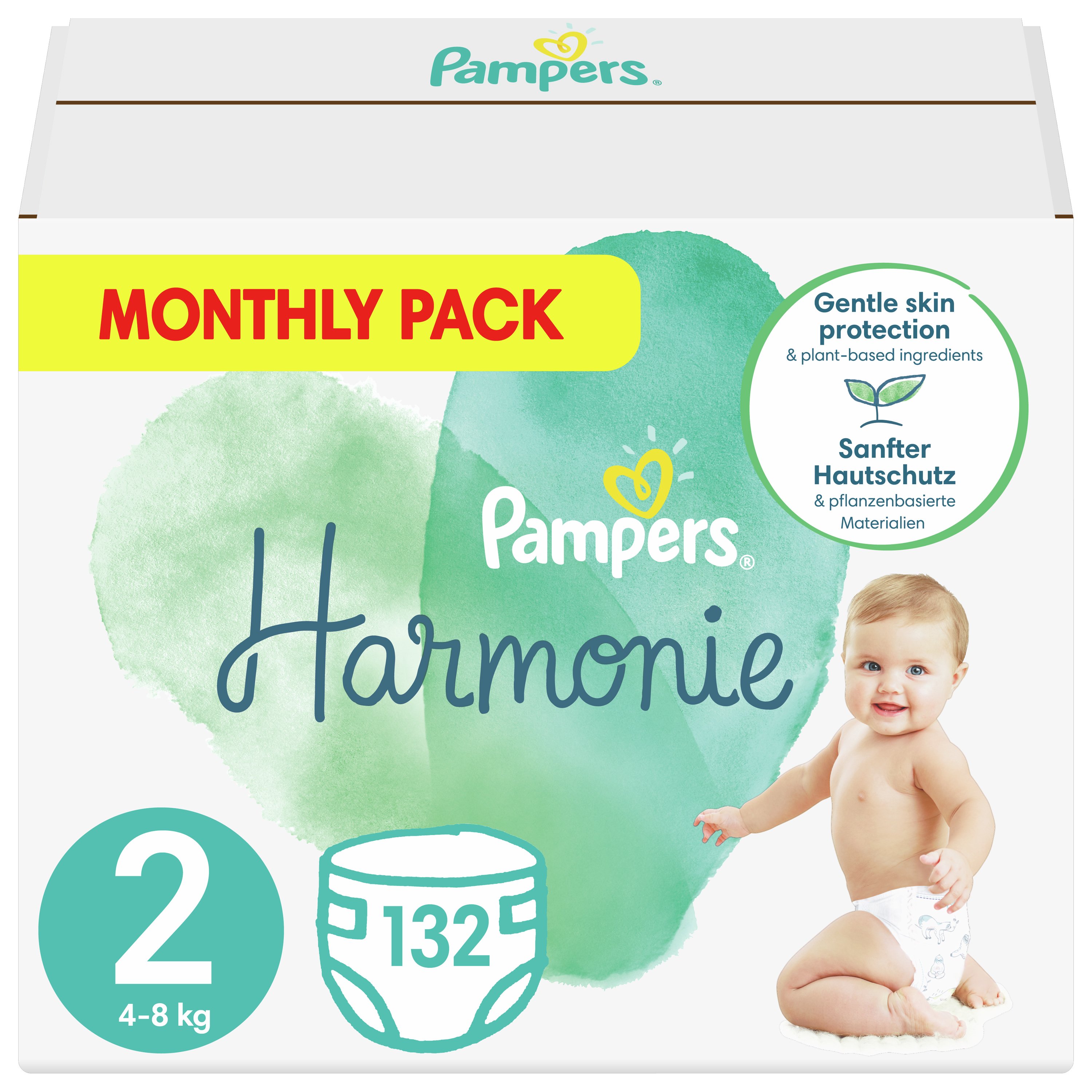 Pampers Harmonie Monthly Pack No2 (4-8kg) 132 πάνες
