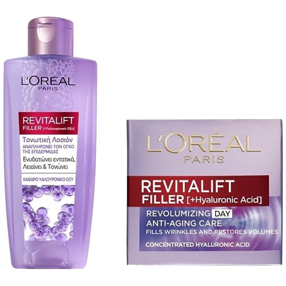 Loreal Paris L'oreal Paris Πακέτο Προσφοράς Revitalift Filler Day Cream 50ml & L'oreal Paris Revitalift Filler Τονωτική Λοσιόν Προσώπου 200ml