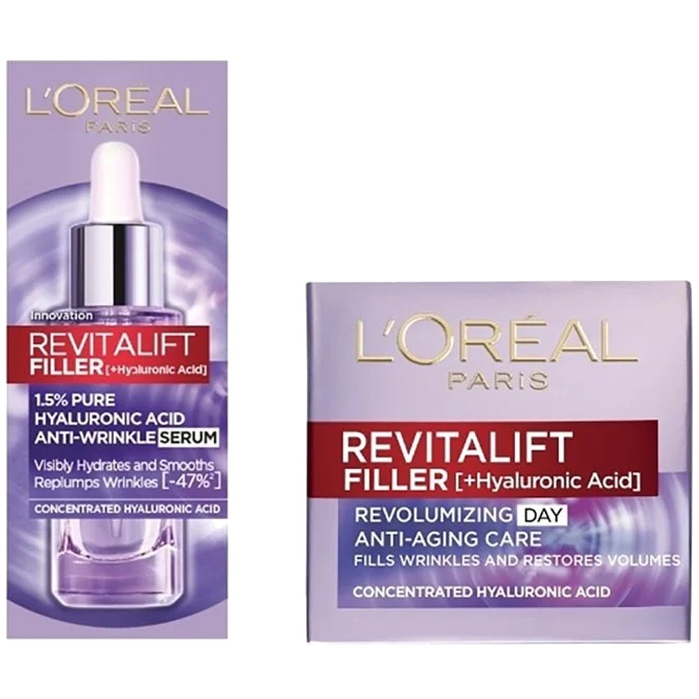 L’oreal Paris Πακέτο Προσφοράς Revitalift Filler Day Cream 50ml & Revitalift Filler Dropper Αντιρυτιδικός Ορός 30ml