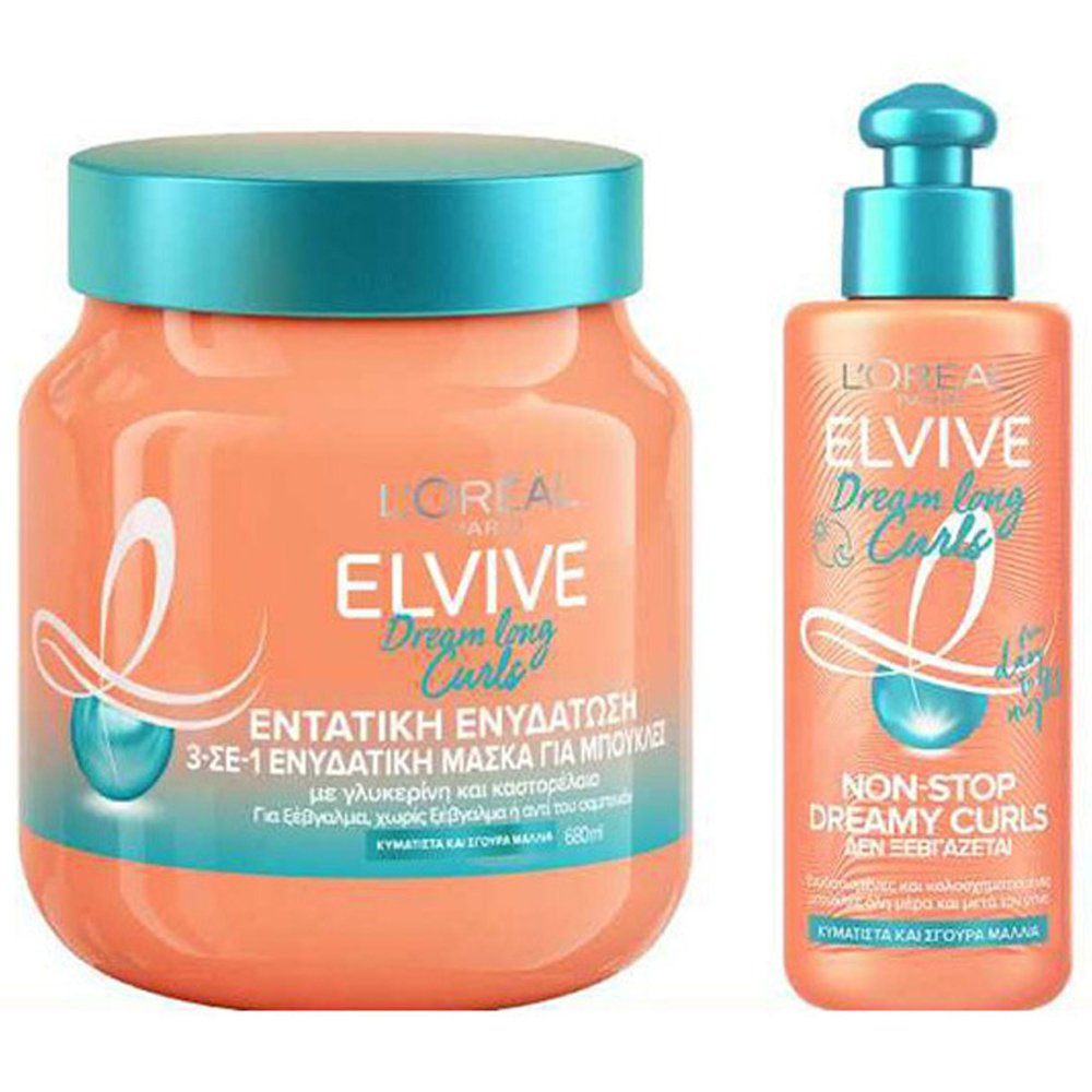 L’oreal Paris Πακέτο Προσφοράς Elvive Dream Long Curles 3 σε 1 Μάσκα Μαλλιών 680ml & Leave-in Conditioner 200ml