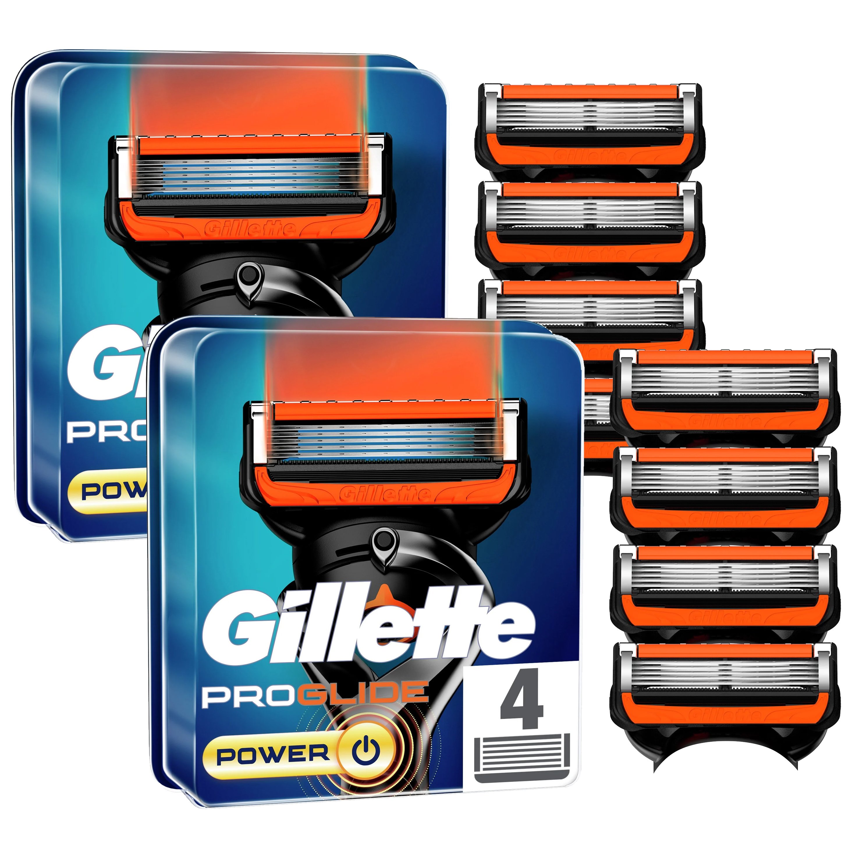 Gillette Πακέτο Προσφοράς Fusion 5 Proglide Power Ανταλλακτικές Κεφαλές Ανδρικής Ξυριστικής Μηχανής με 5 Λεπίδες Κατά των Ερεθισμών 2×4 Τεμάχια