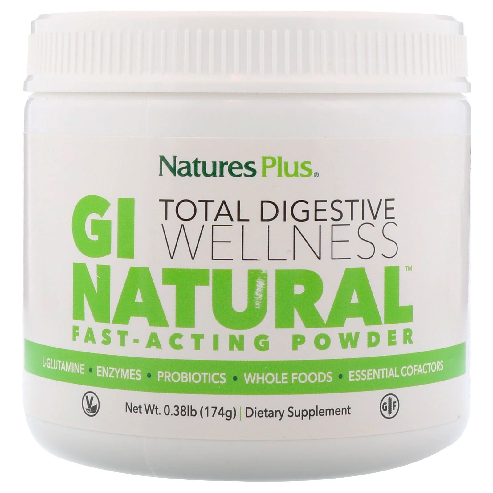 Natures Plus GI Natural Total Digestive Wellness Fast, Action Powder Φόρμουλα για Υγιή Λειτουργία του Πεπτικού Συστήματος 174g