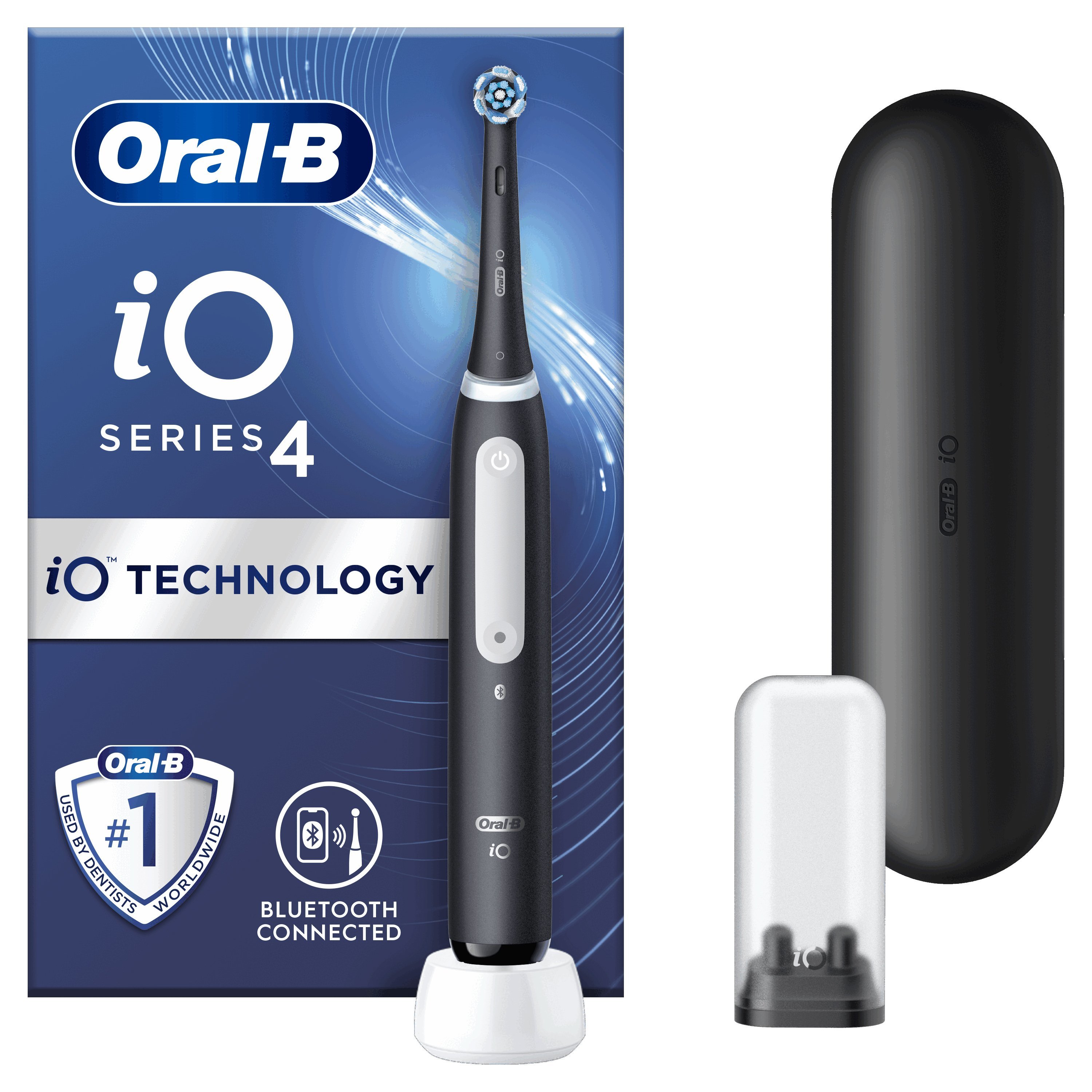 Oral-B iO Series 4 Electric Toothbrush Ηλεκτρική Οδοντόβουρτσα Προηγμένης Τεχνολογίας Matt Black 1 Τεμάχιο